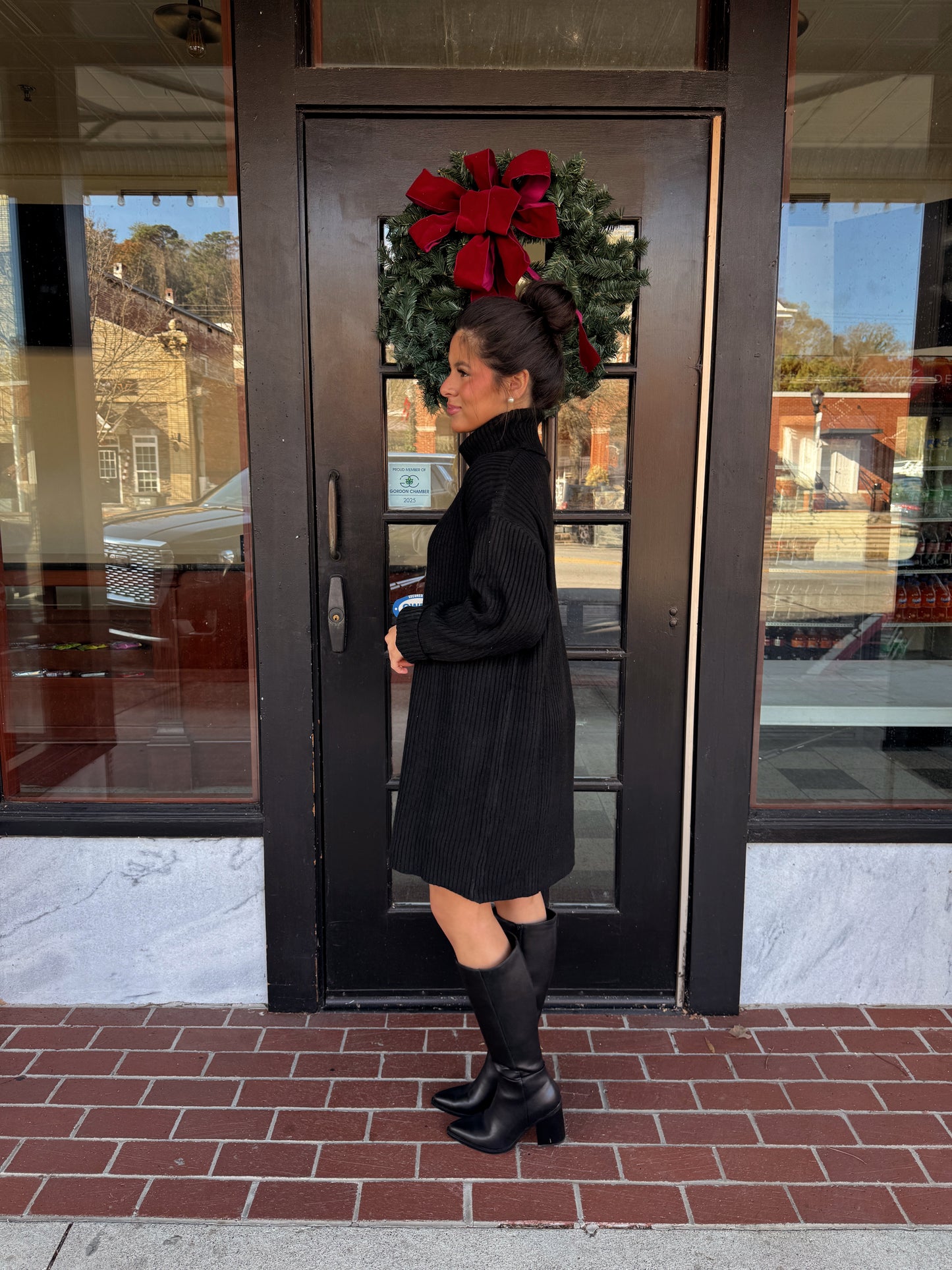 The Fifth Avenue Black Knit Dress
