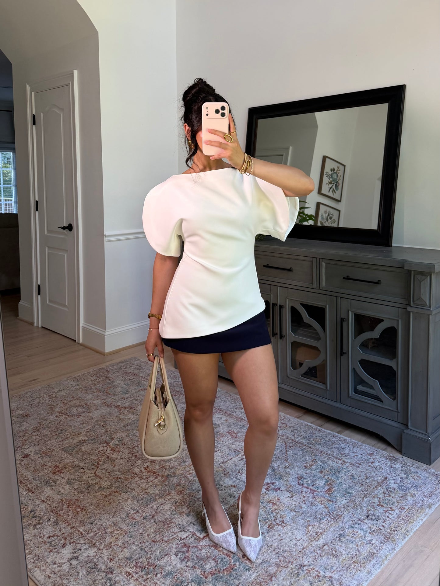 Chic Elegance Ivory Tailored Top