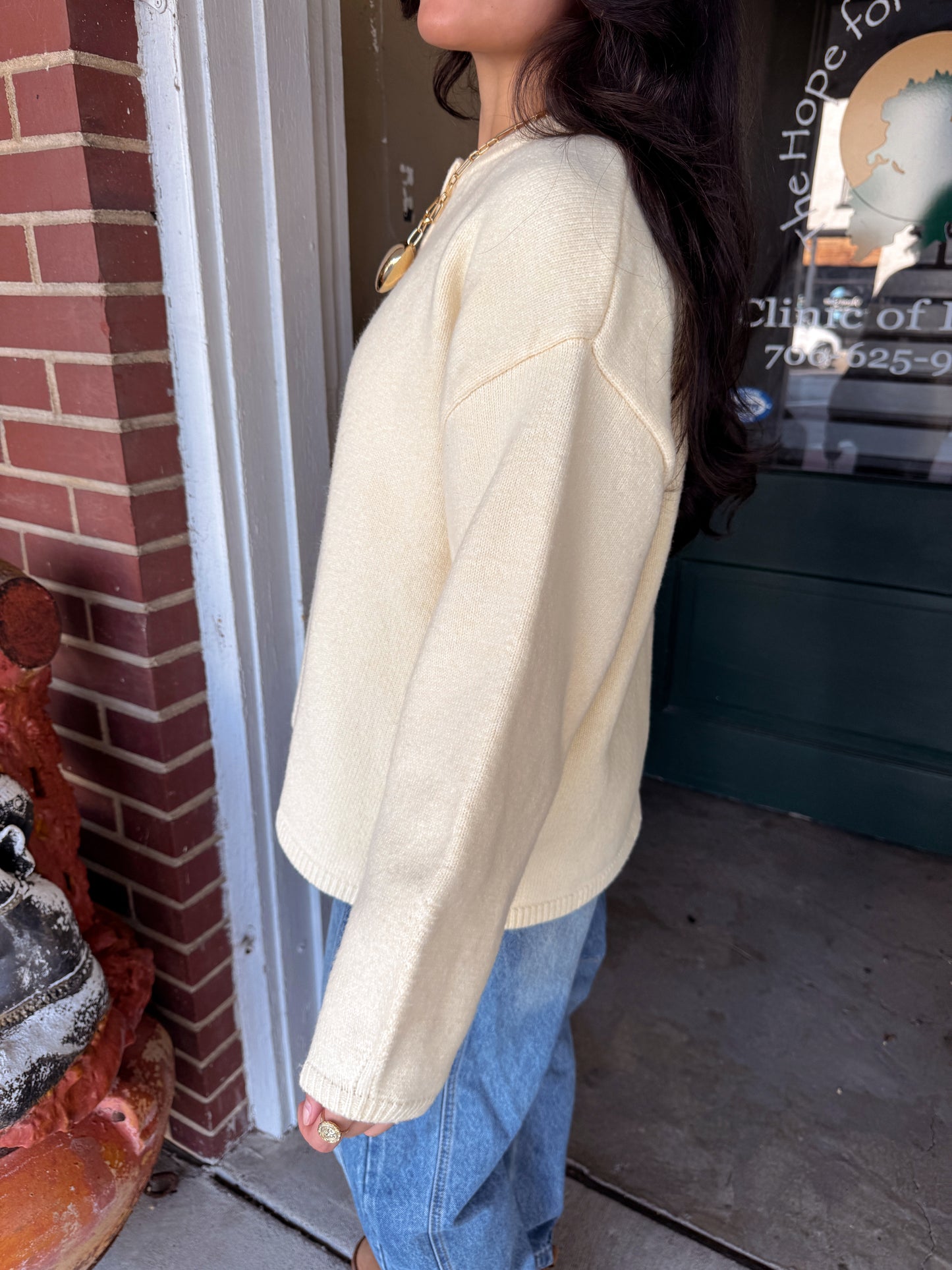 Butter Yellow Oversized Button Up Cardigan