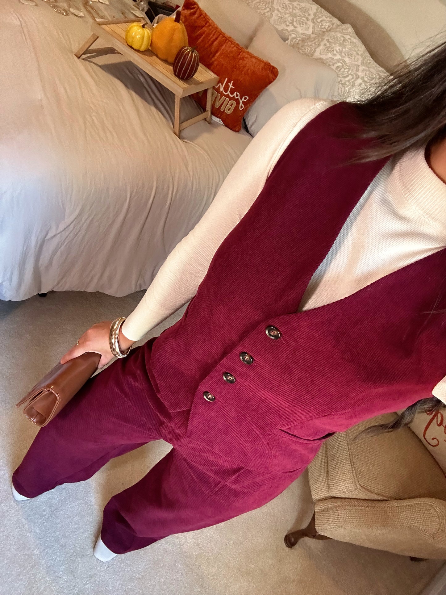 Wine Corduroy Set