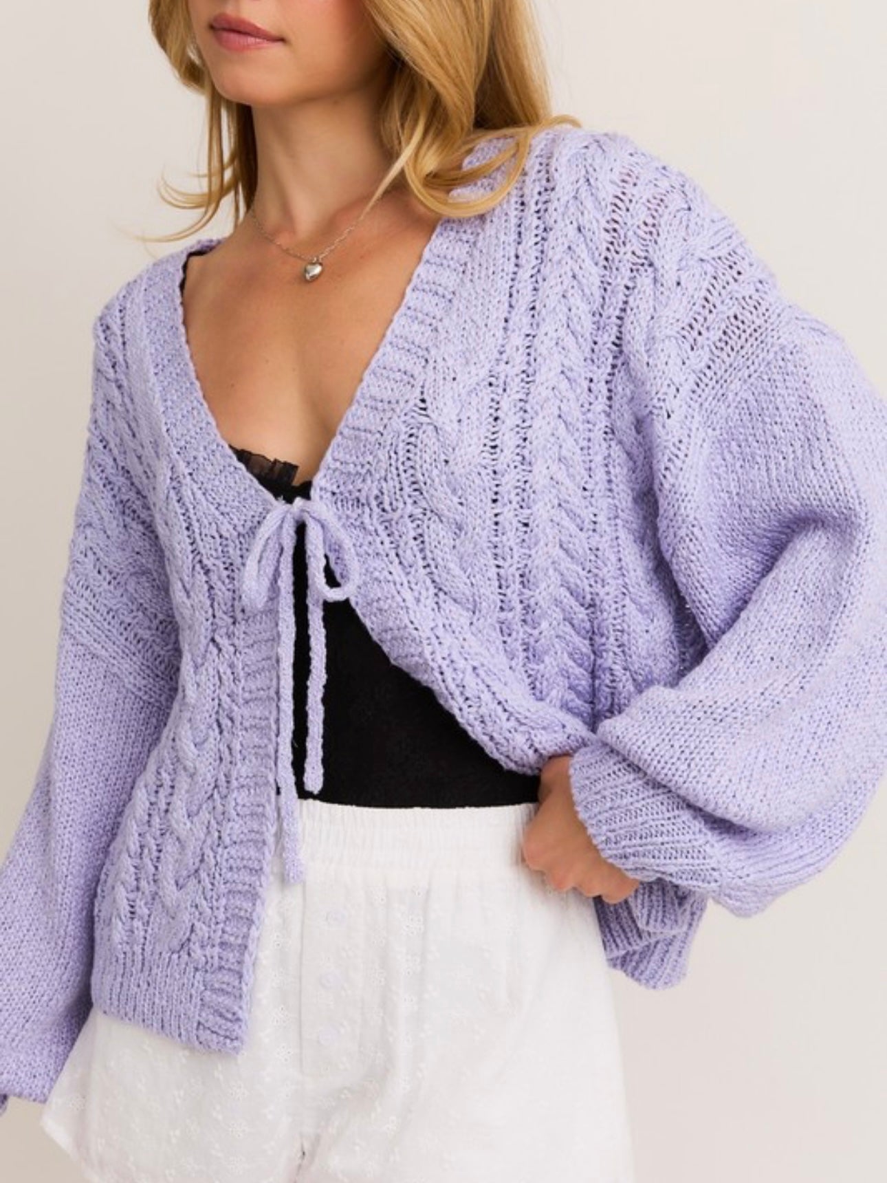 Soft Lavender Spring Cardigan