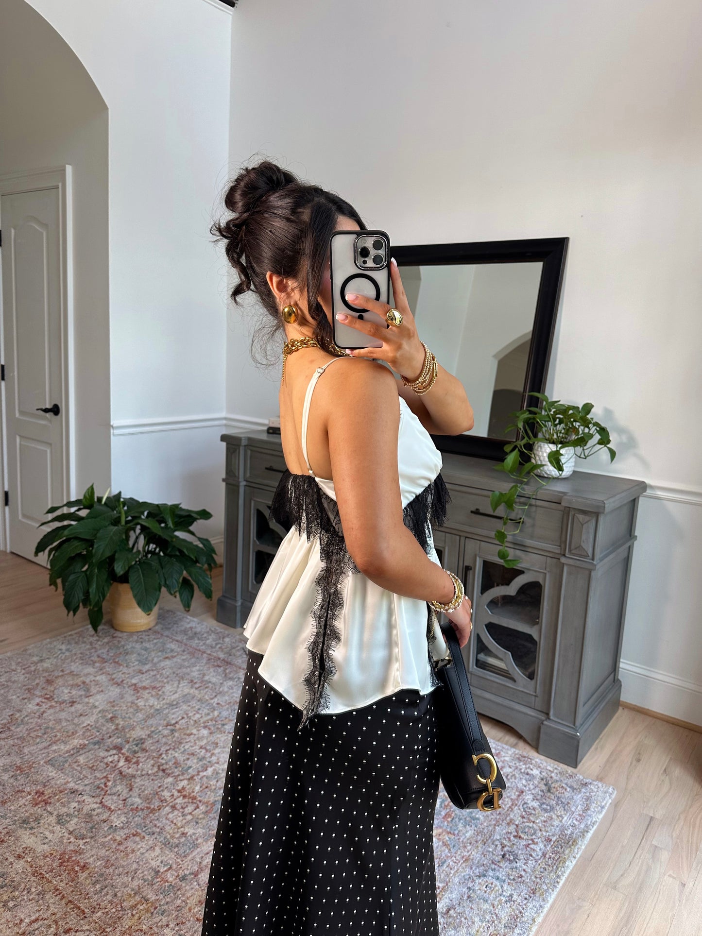 Soft Edge Satin Lace Top