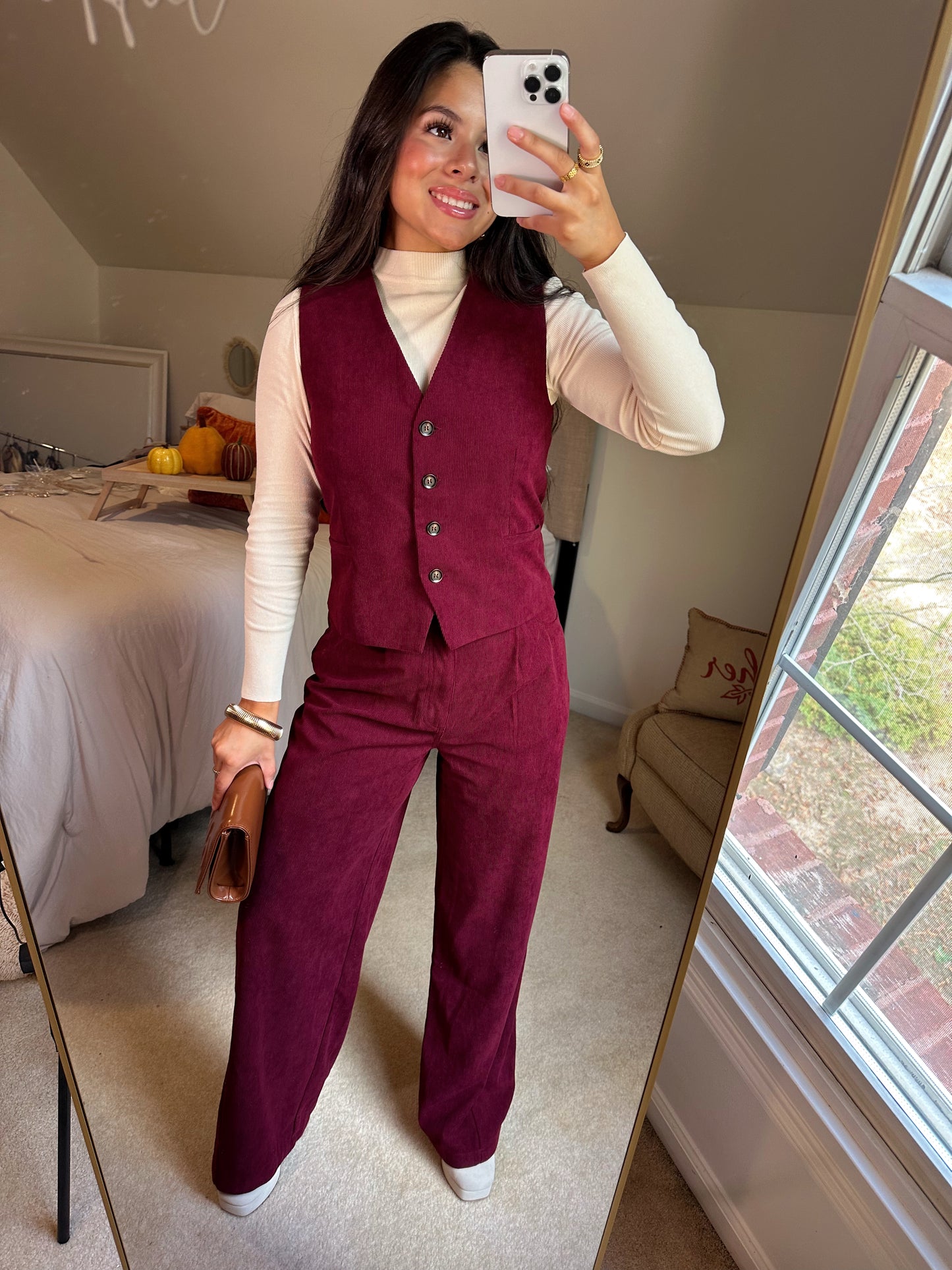 Wine Corduroy Set