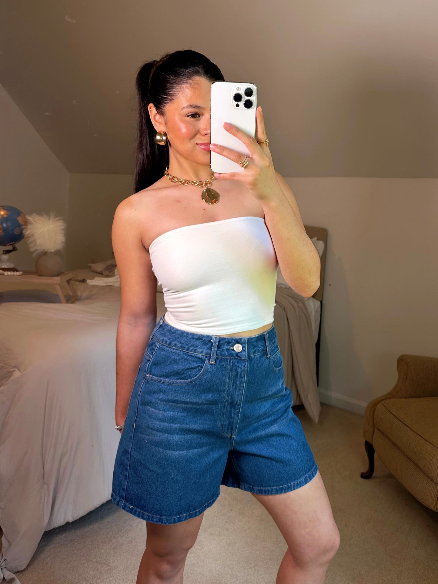 Dark Denim Mom Shorts