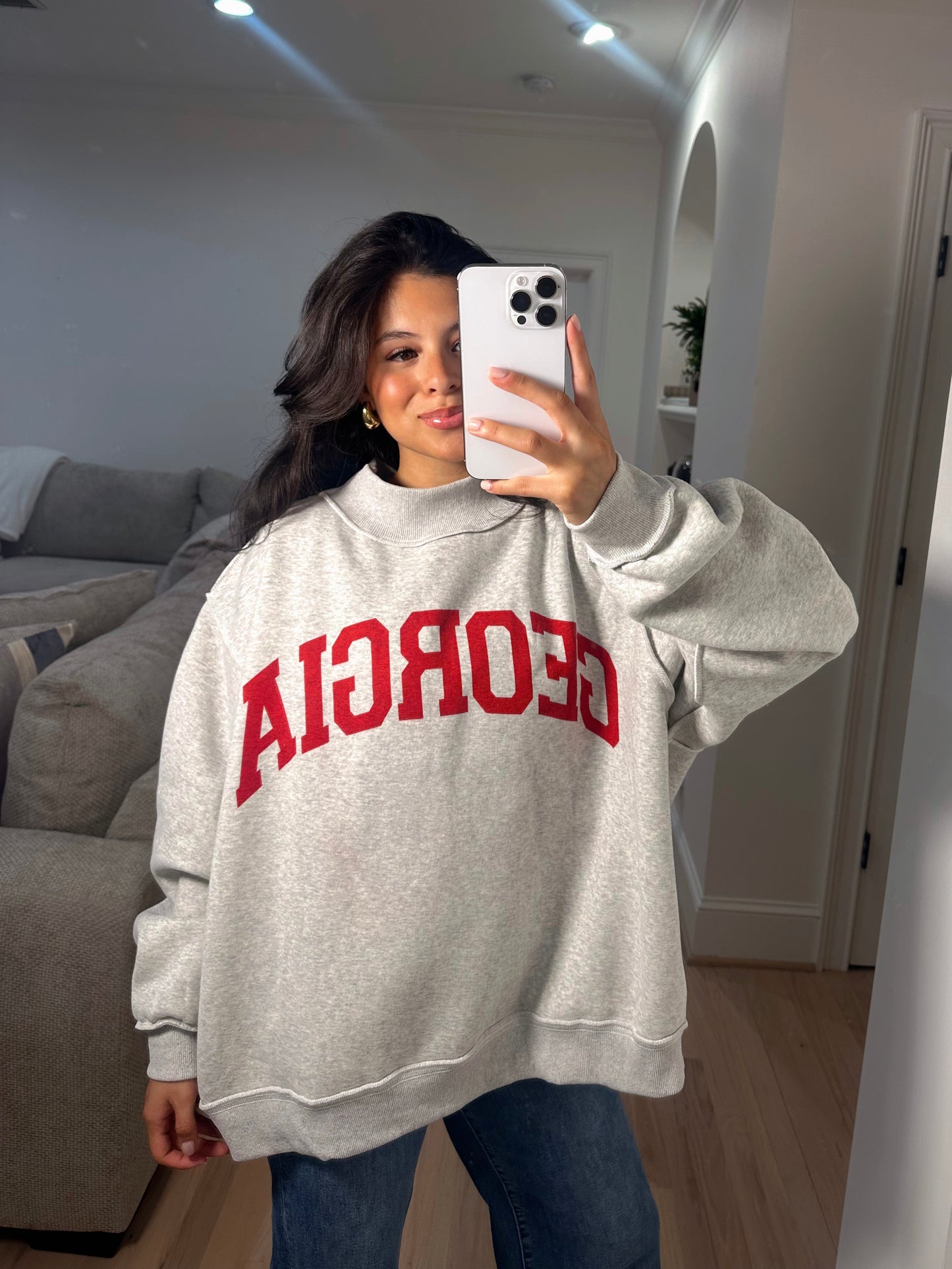 GA Reversible Oversized Mockneck Sweatshirt
