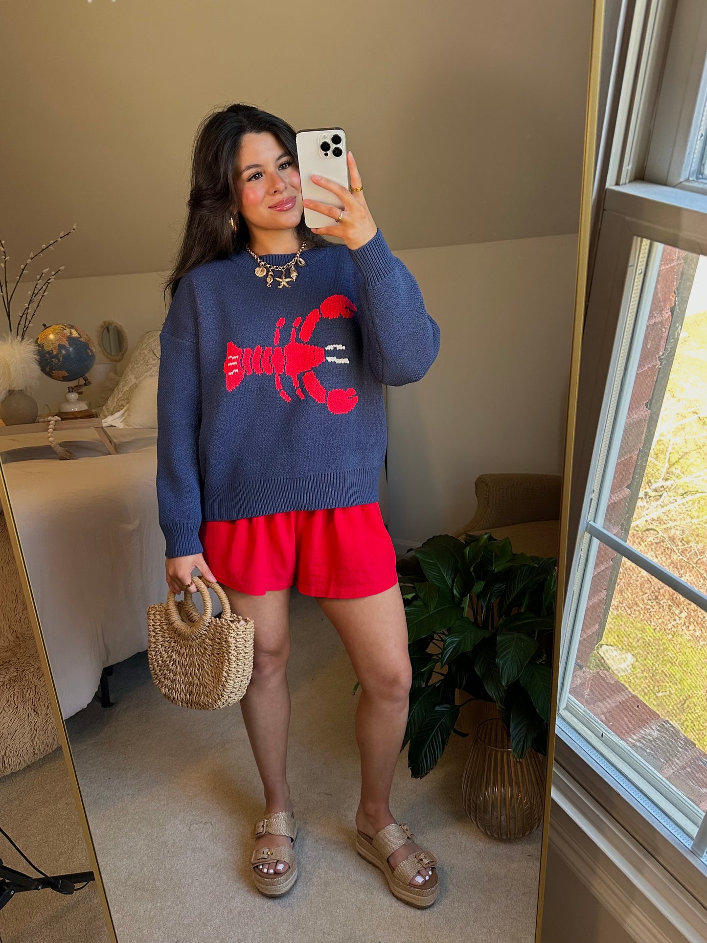 Navy Lobster Soft Knit Sweater
