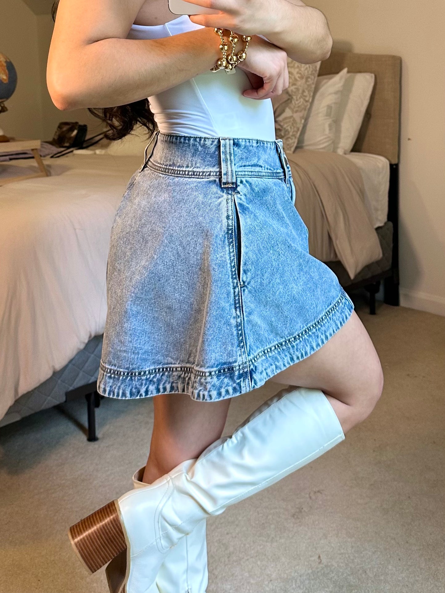 Flare Oversized Denim Shorts