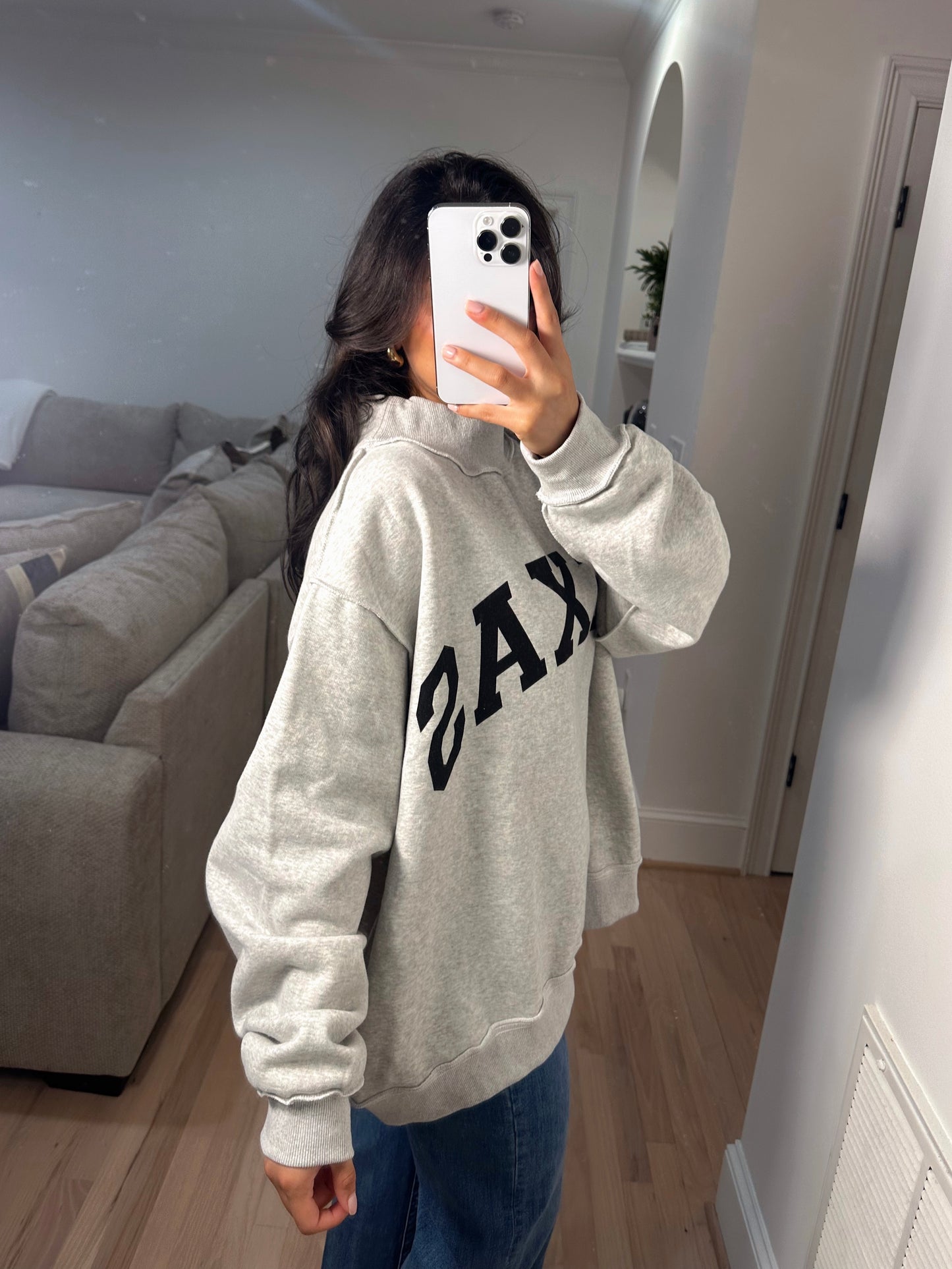 TX Reversible Oversized Mockneck Sweatshirt