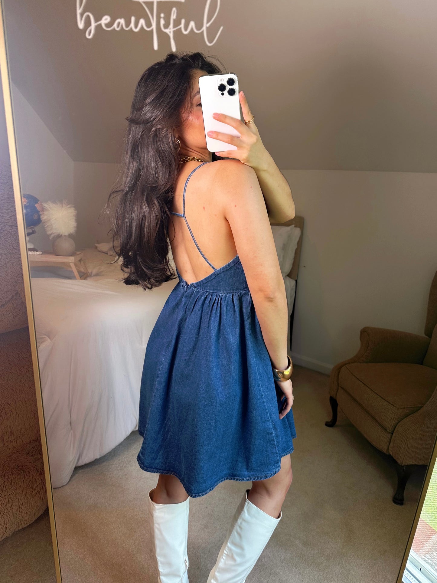 Denim Babydoll Dress