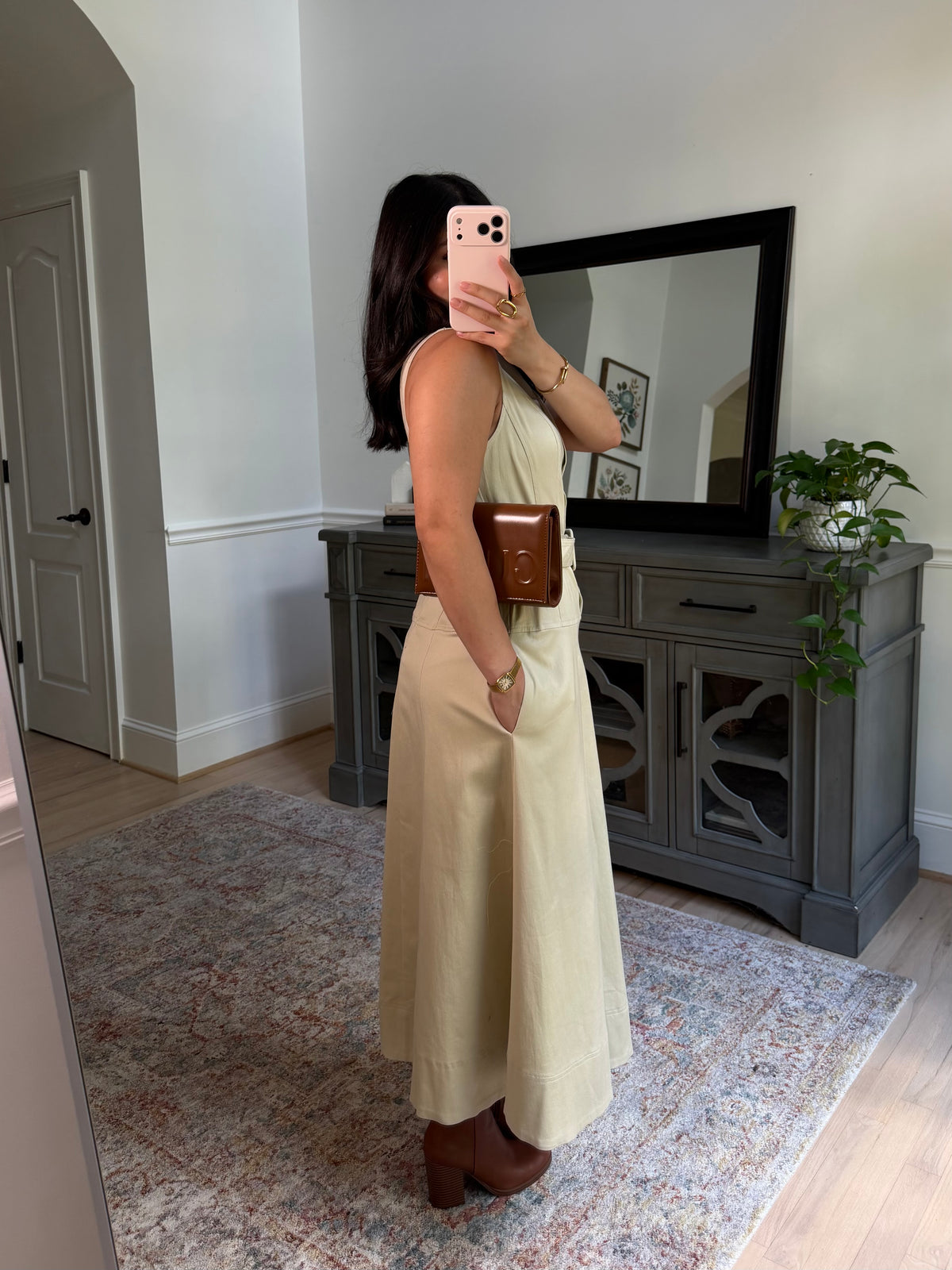 Orchard Cream Belted Dress