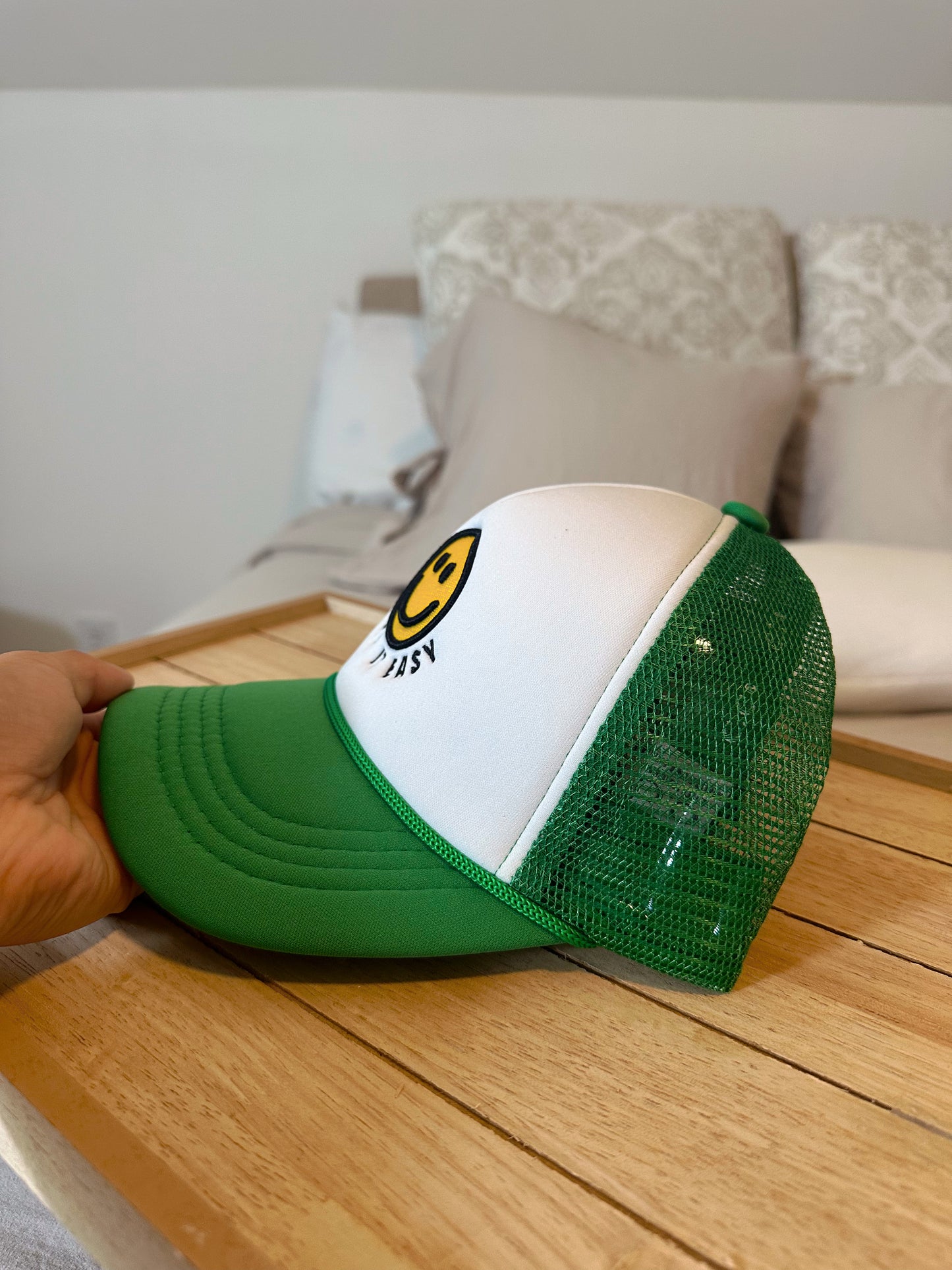 Green Smiley Trucker Hat