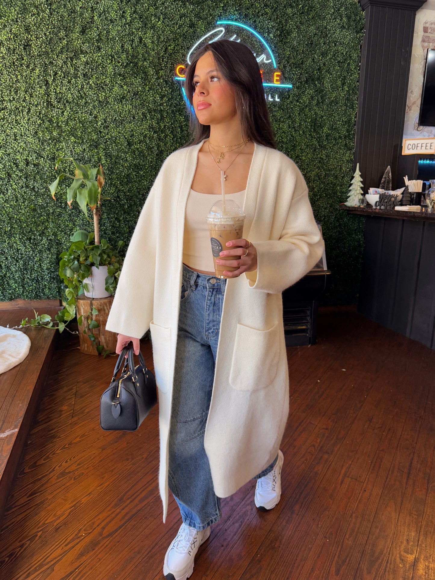 City Girl Ivory Heavy Cardigan