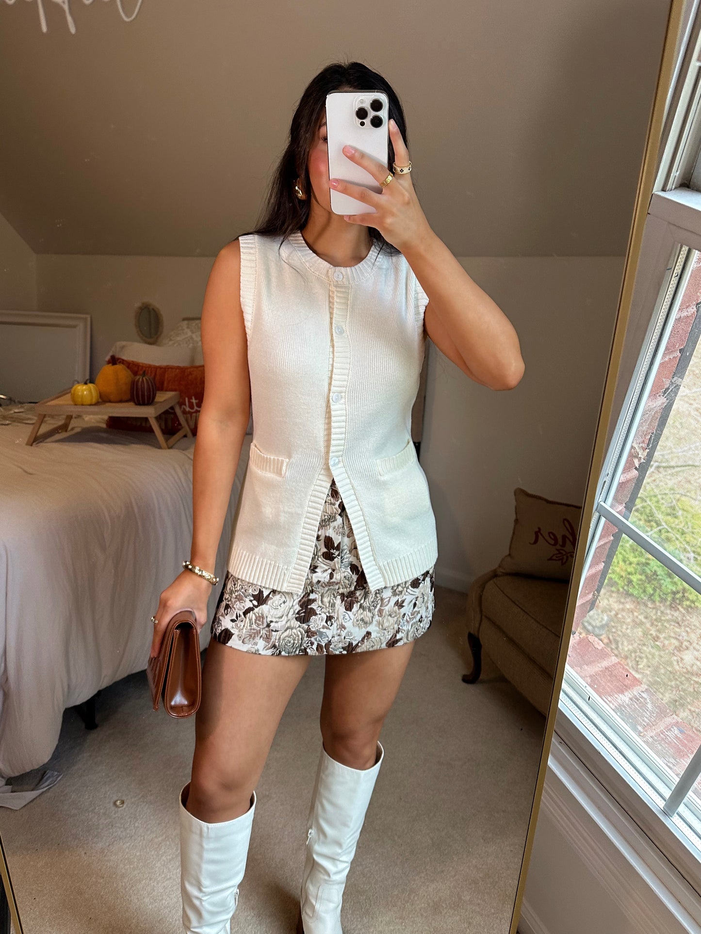 Cream Button Up Vest