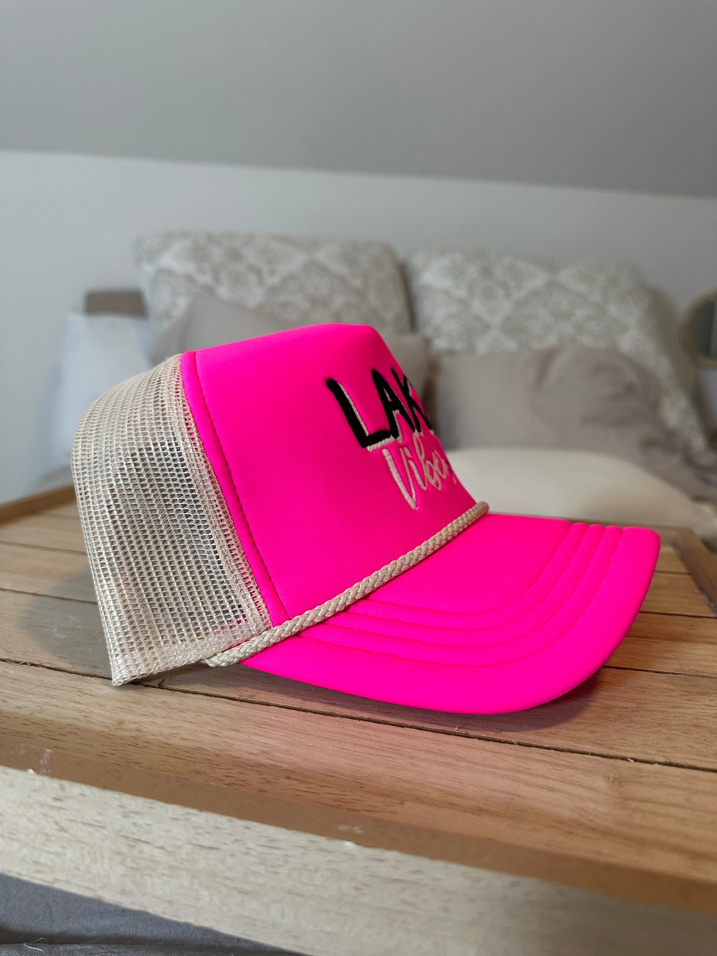 Lake Vibes Hot Pink Trucker Hat