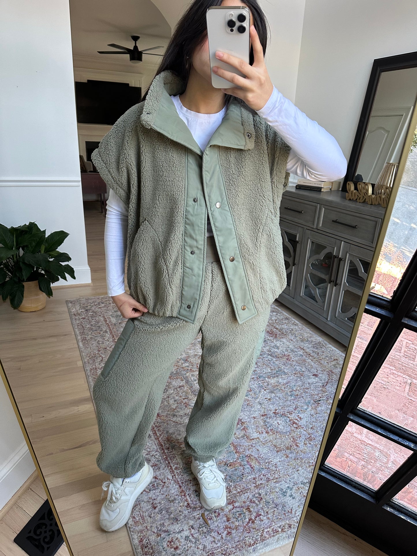 Sage Oversized Sherpa Vest