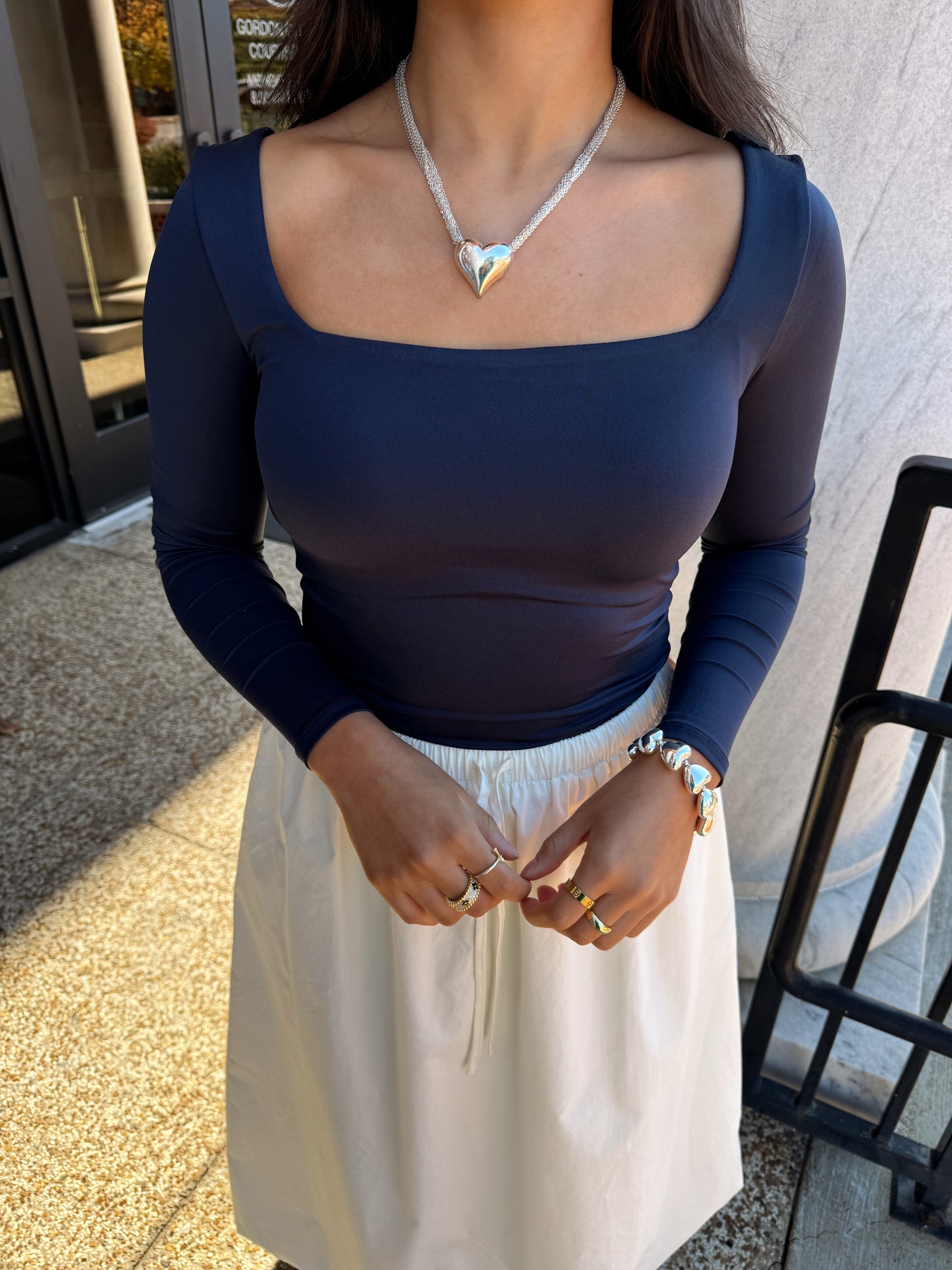 Navy Seamless Top