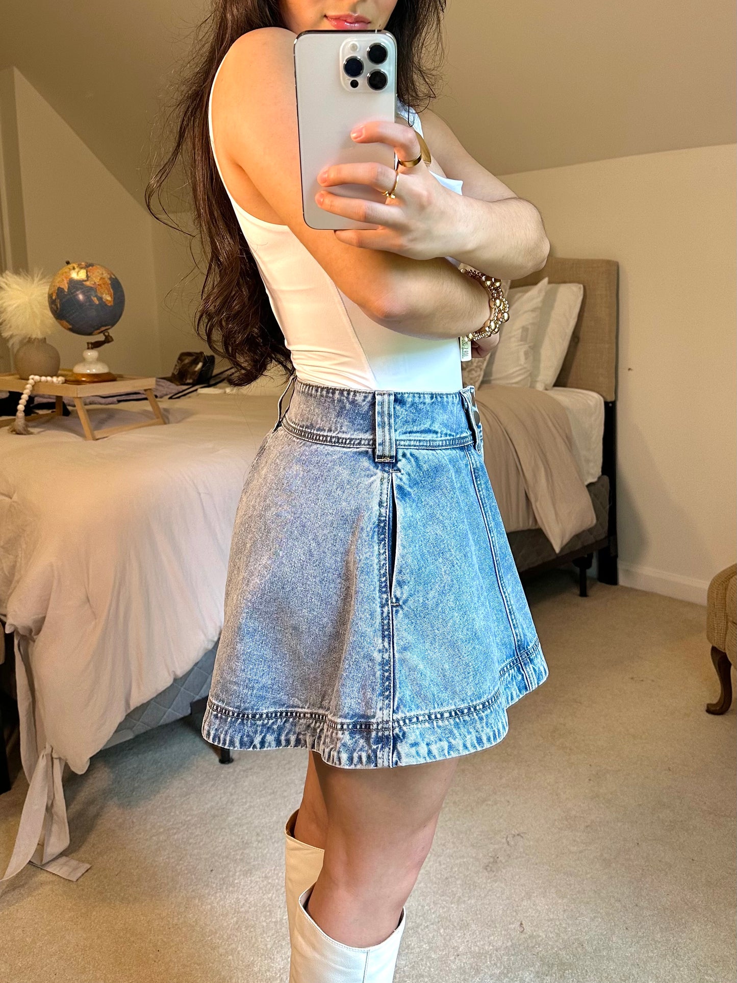 Flare Oversized Denim Shorts