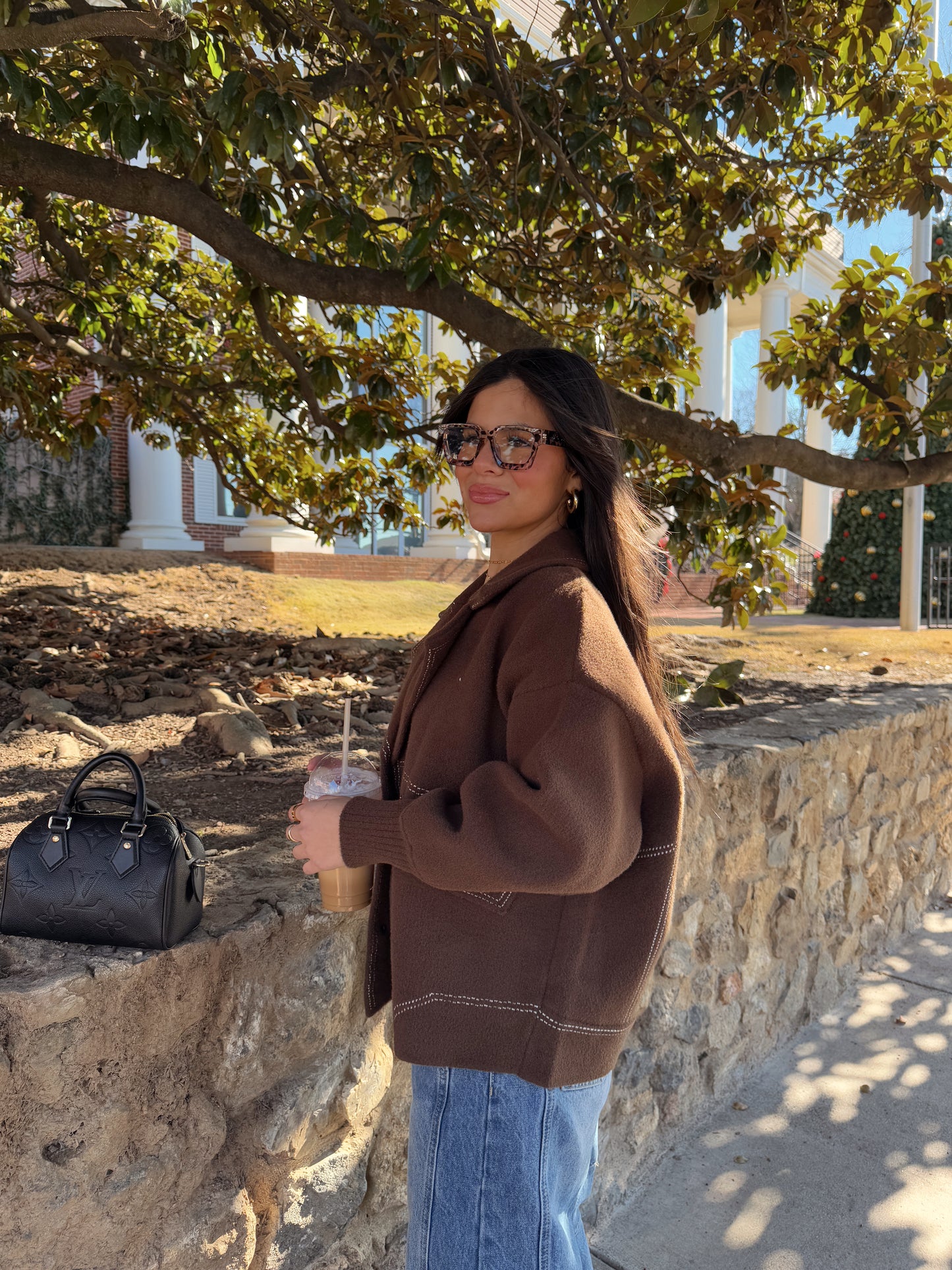 Brown Collared Heavy Sweater