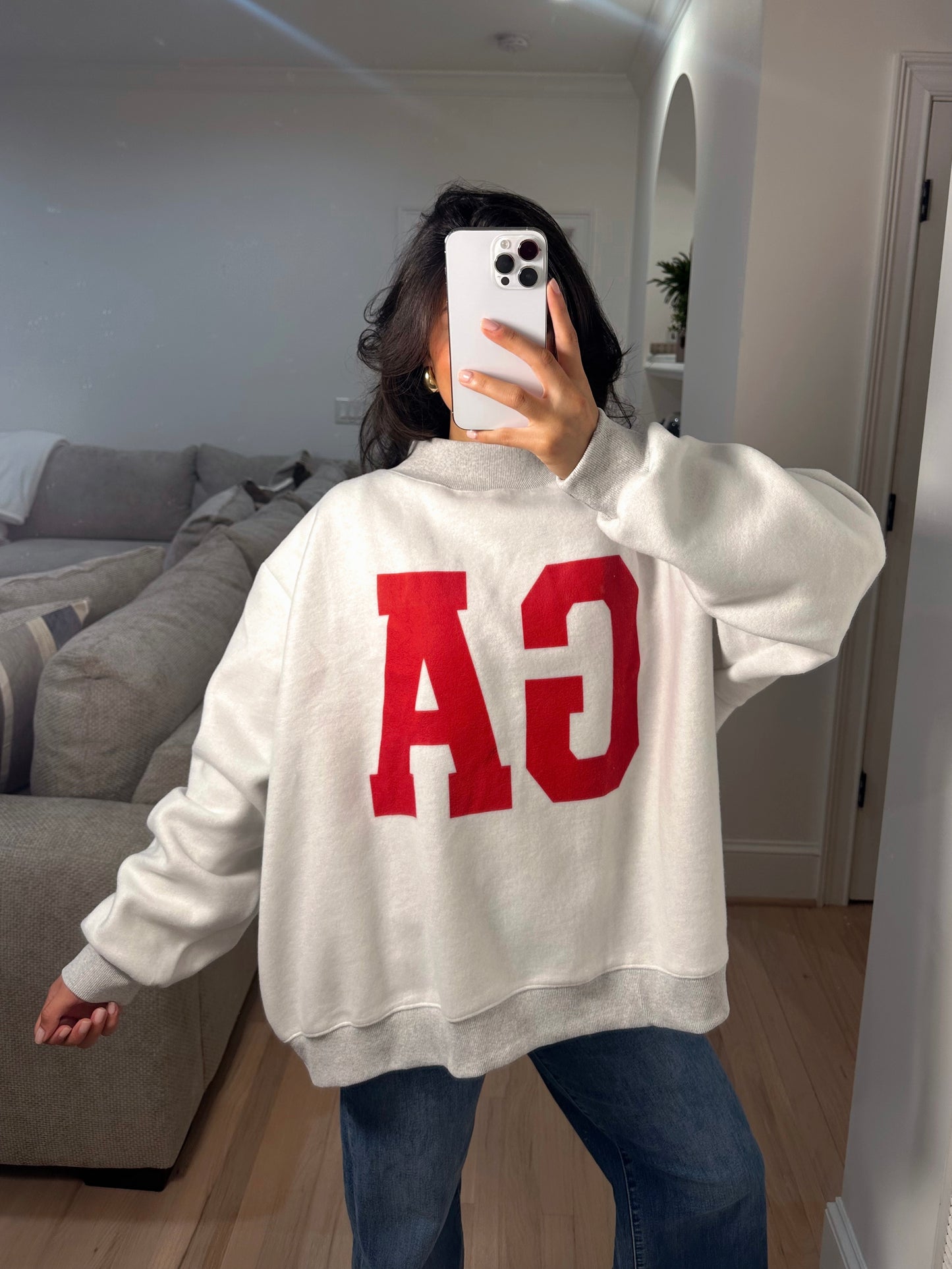 GA Reversible Oversized Mockneck Sweatshirt