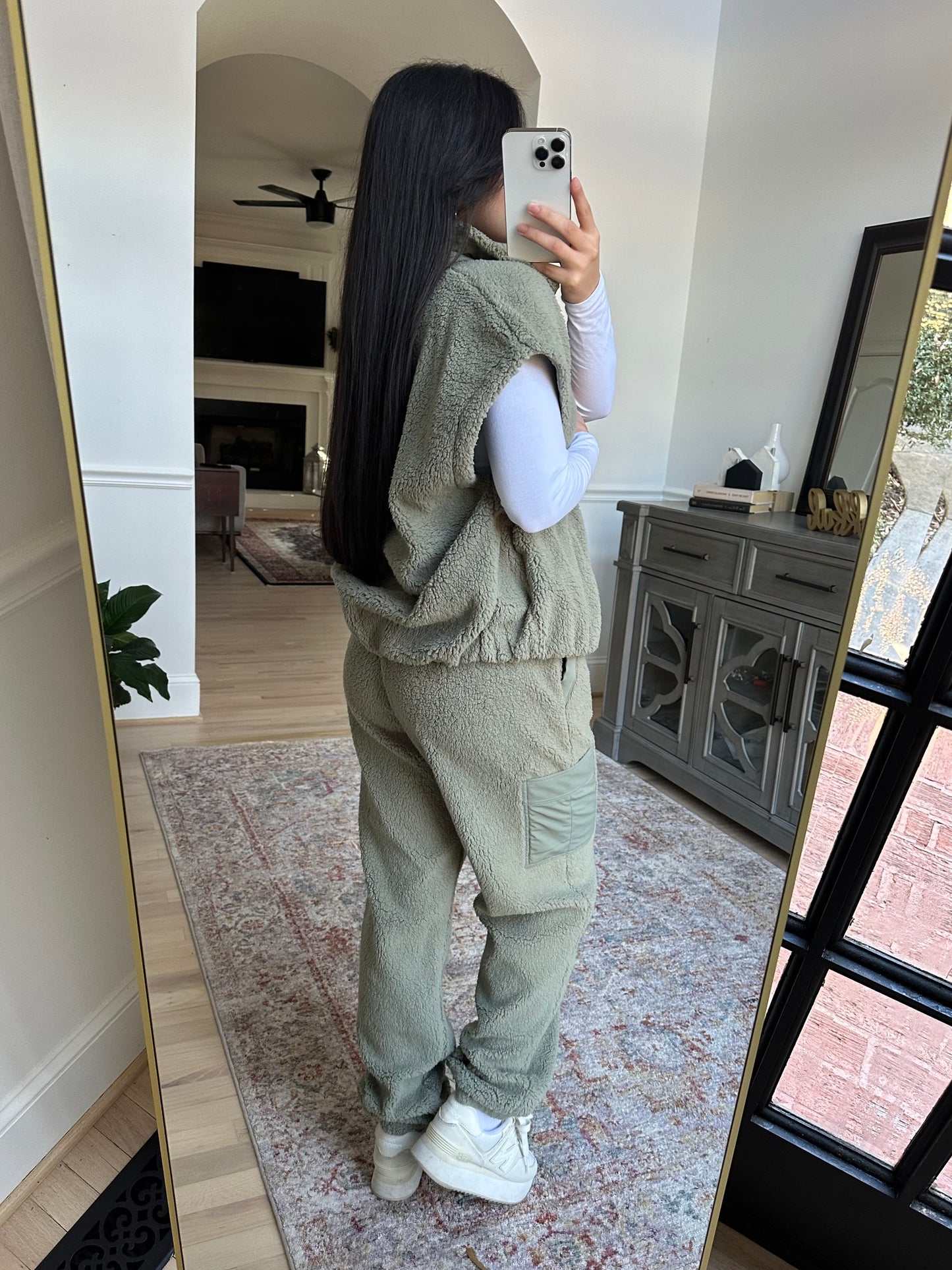 Sage Oversized Sherpa Vest