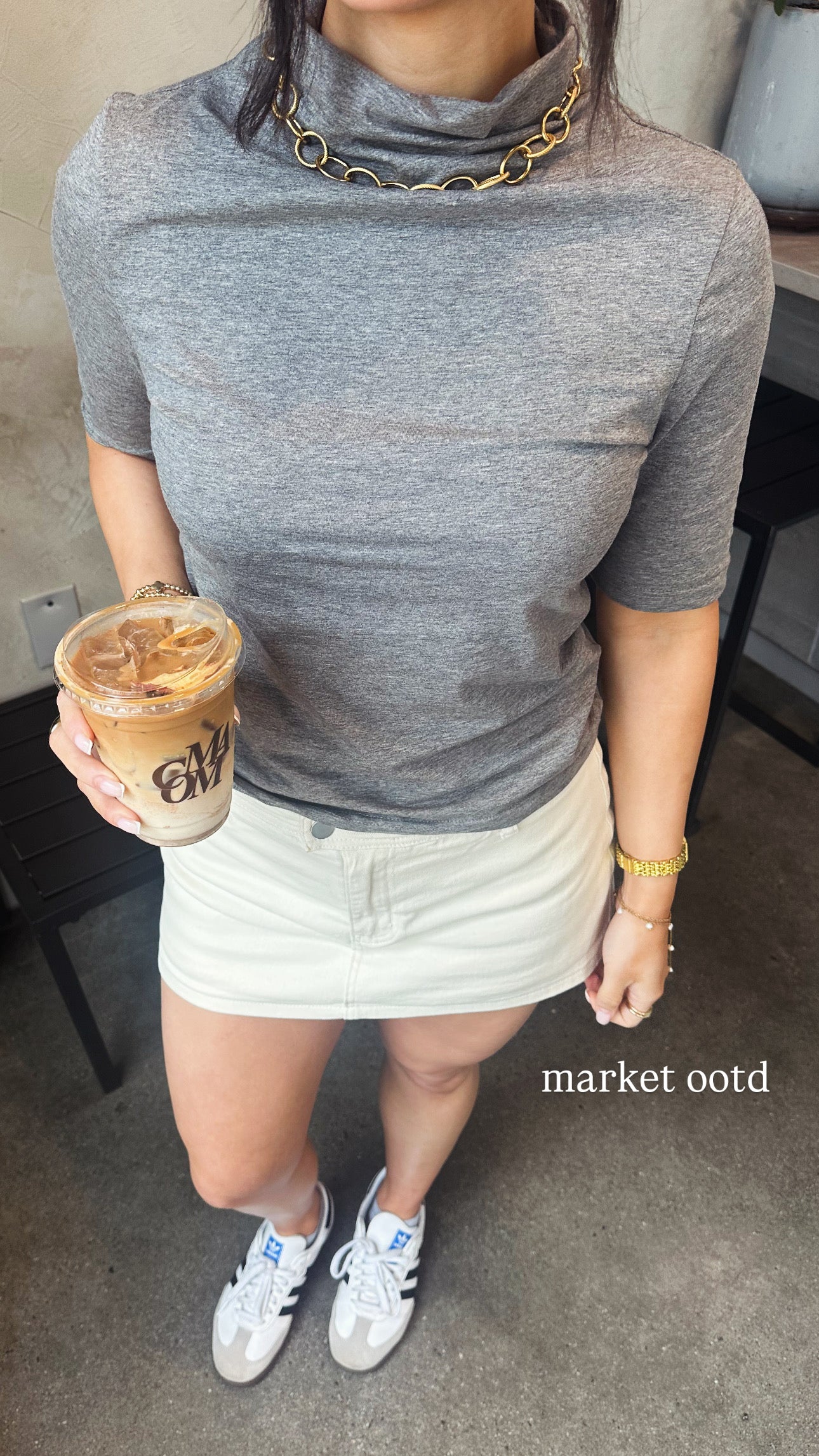 OOTD Cream Denim Mini Skort