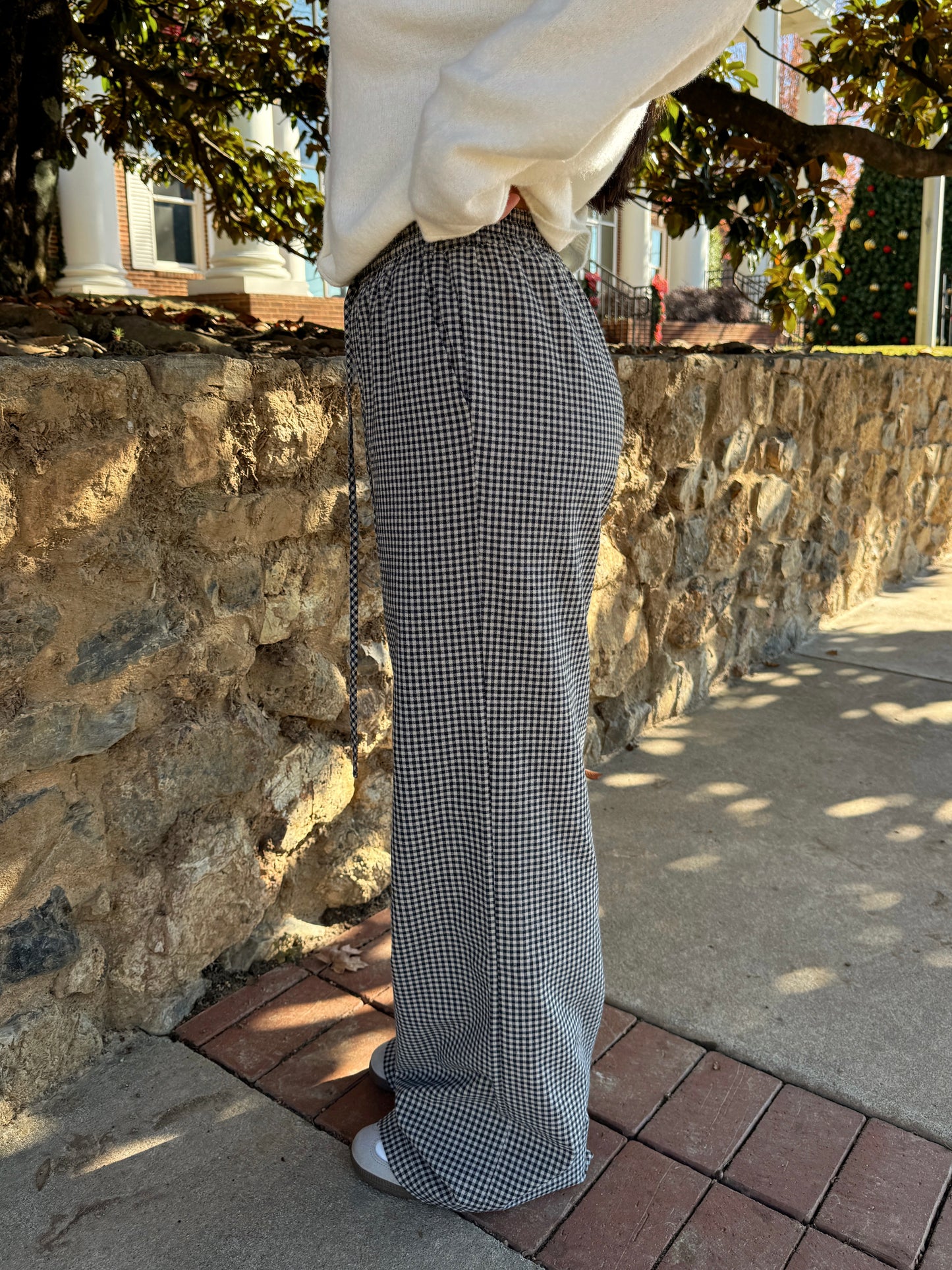 Navy Gingham Boxer Pants