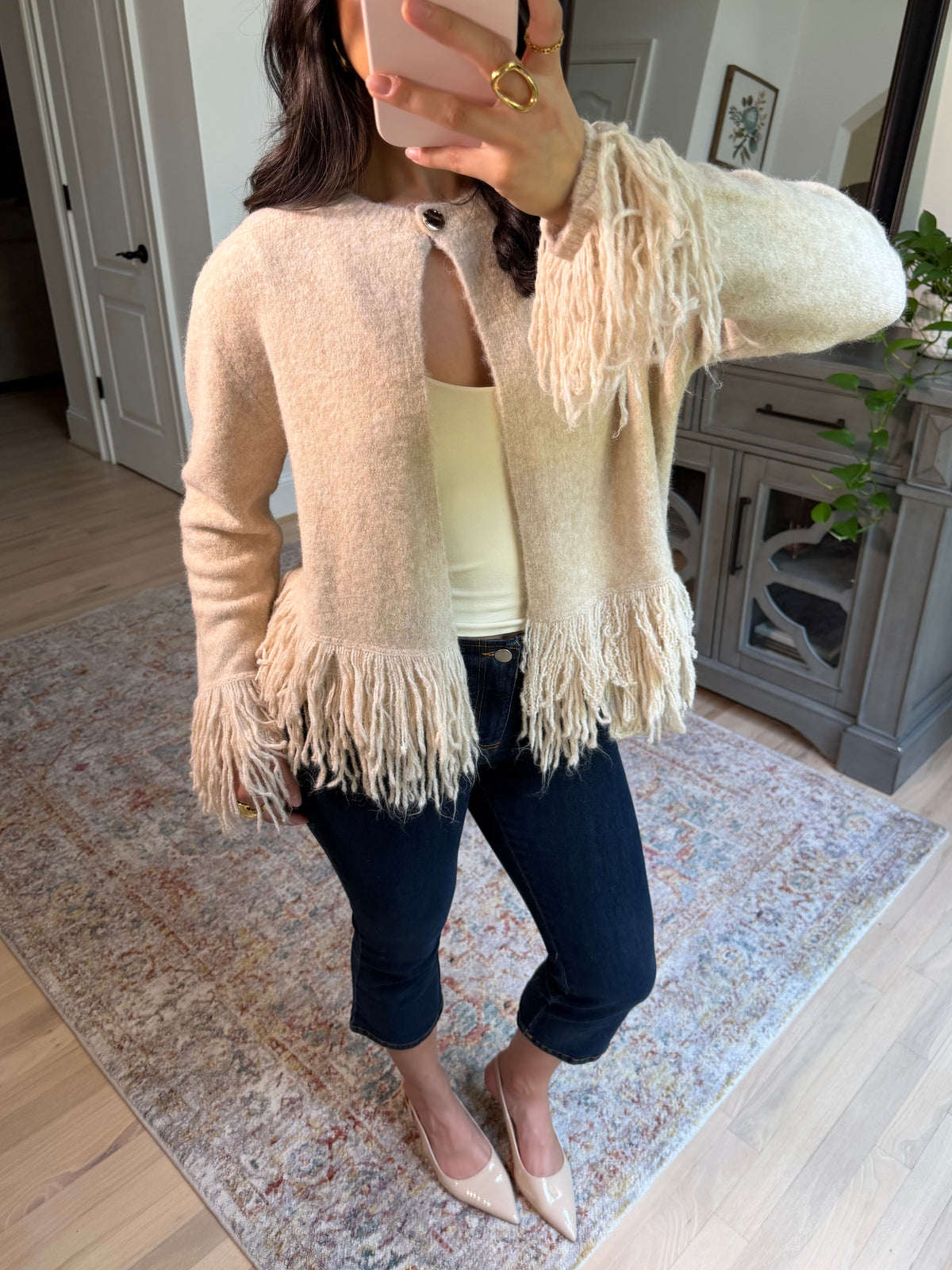 Oatmeal Fringe Cardigan