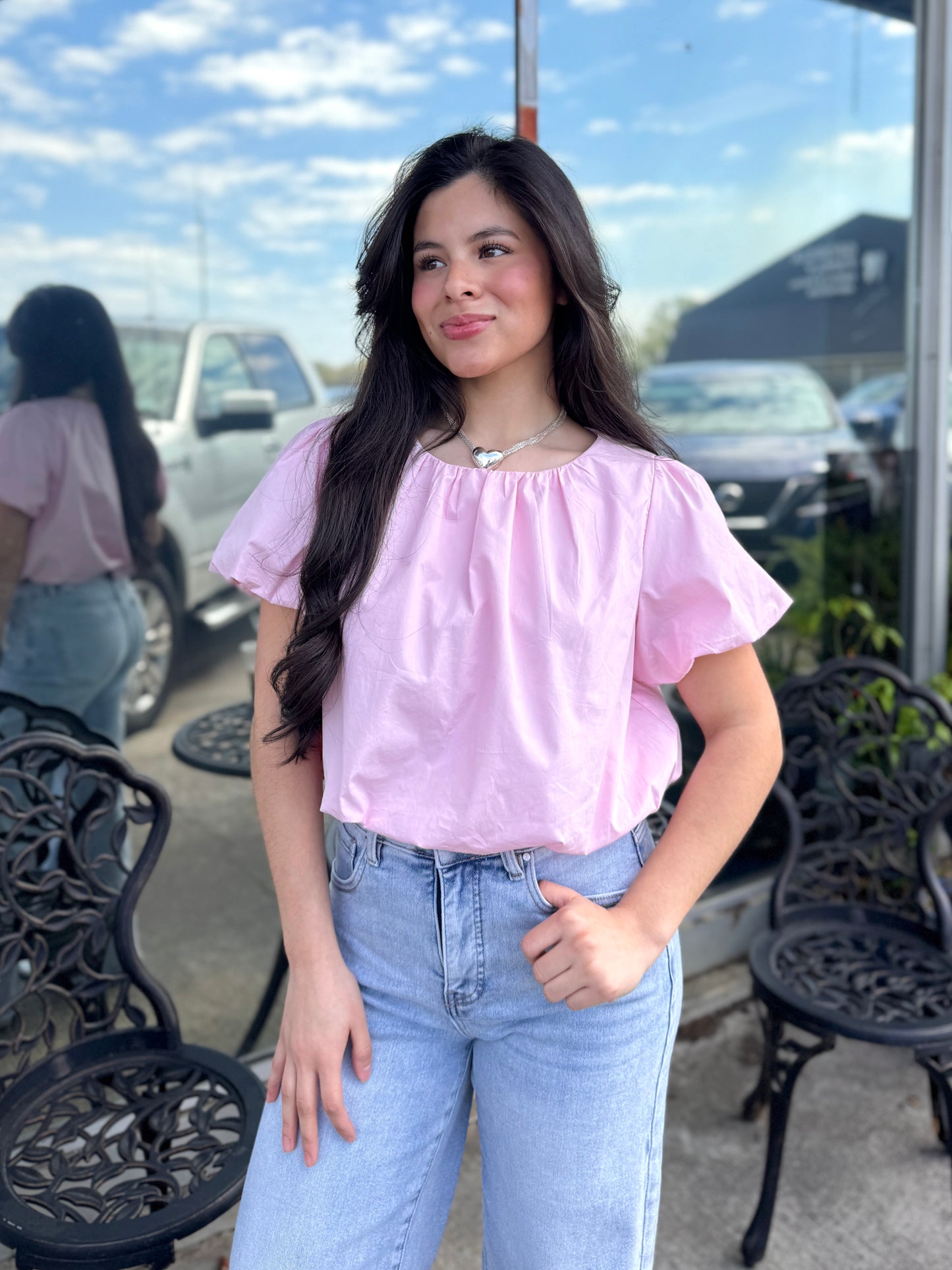 Light Pink Bubble Top