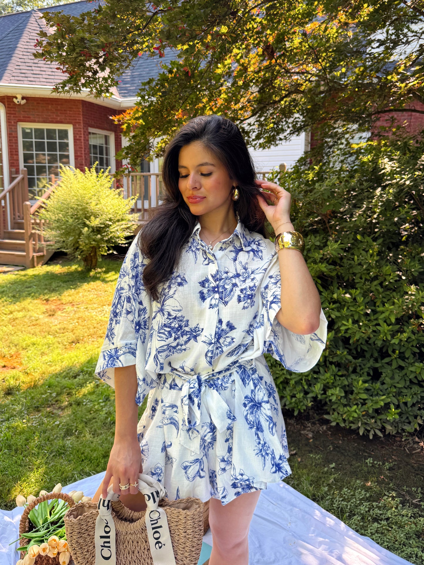 Blue Garden Romper