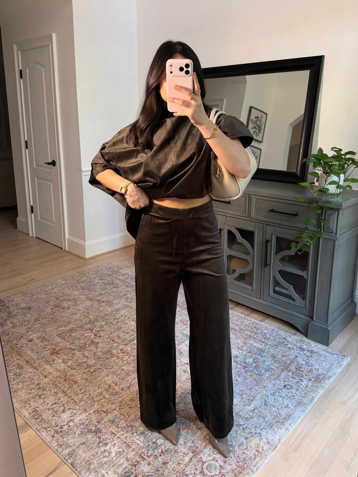 Cynthia Suede Top & Pants Set
