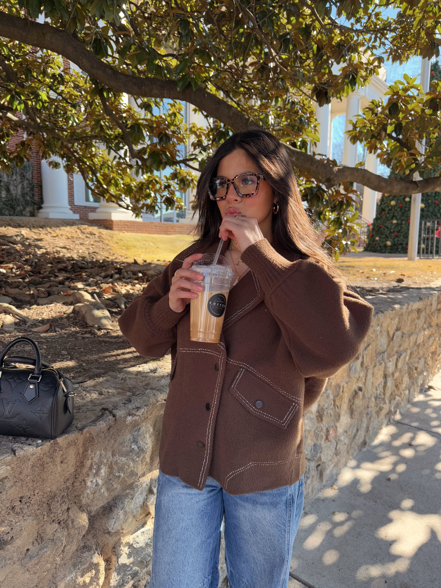 Brown Collared Heavy Sweater