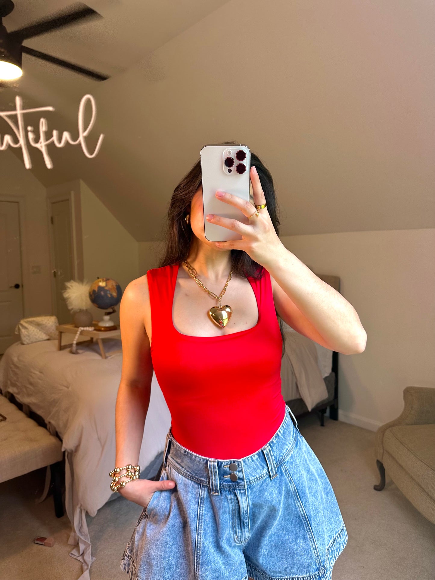 Red Tank Bodysuit