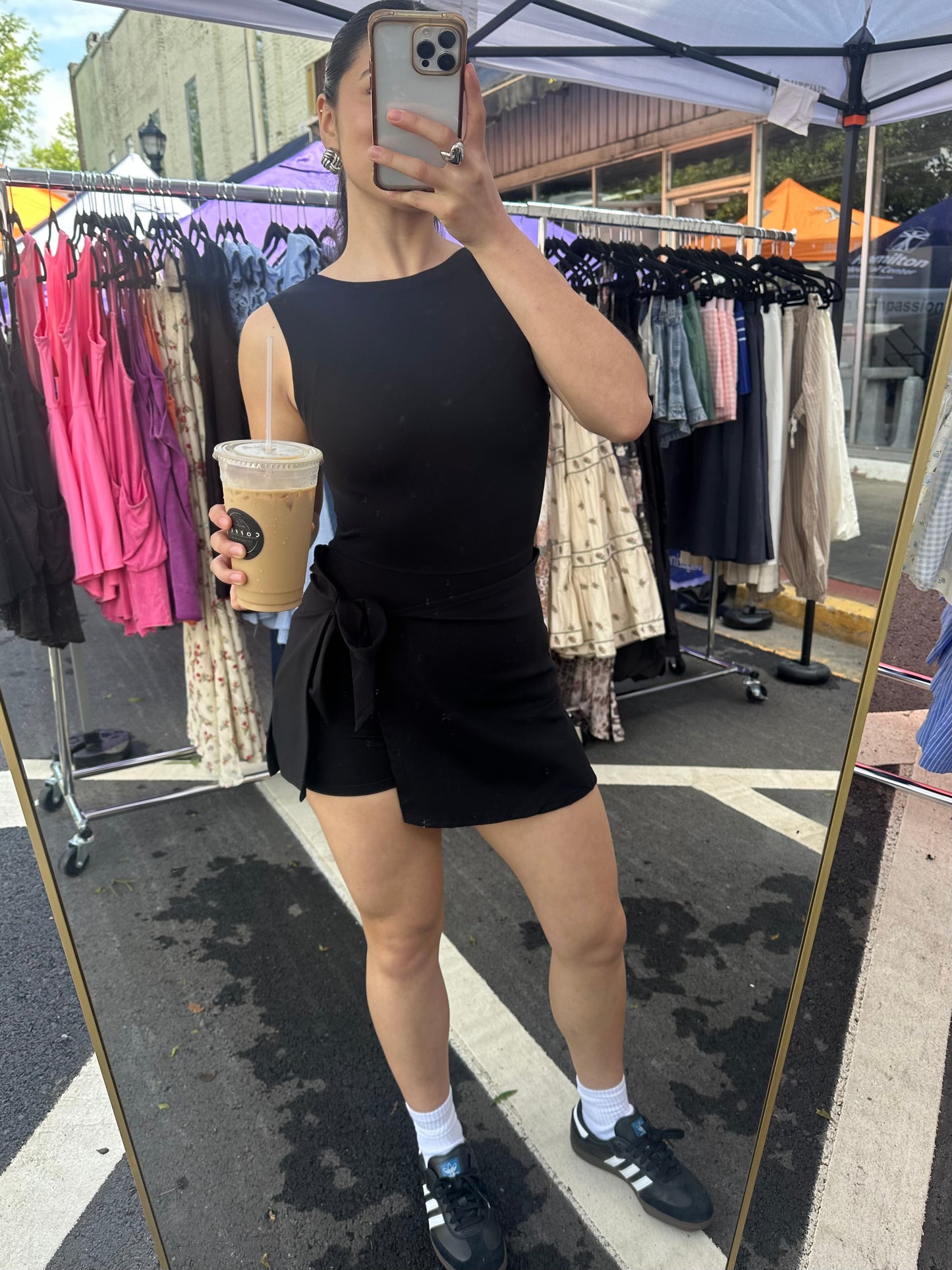 Black Wrap Active Romper