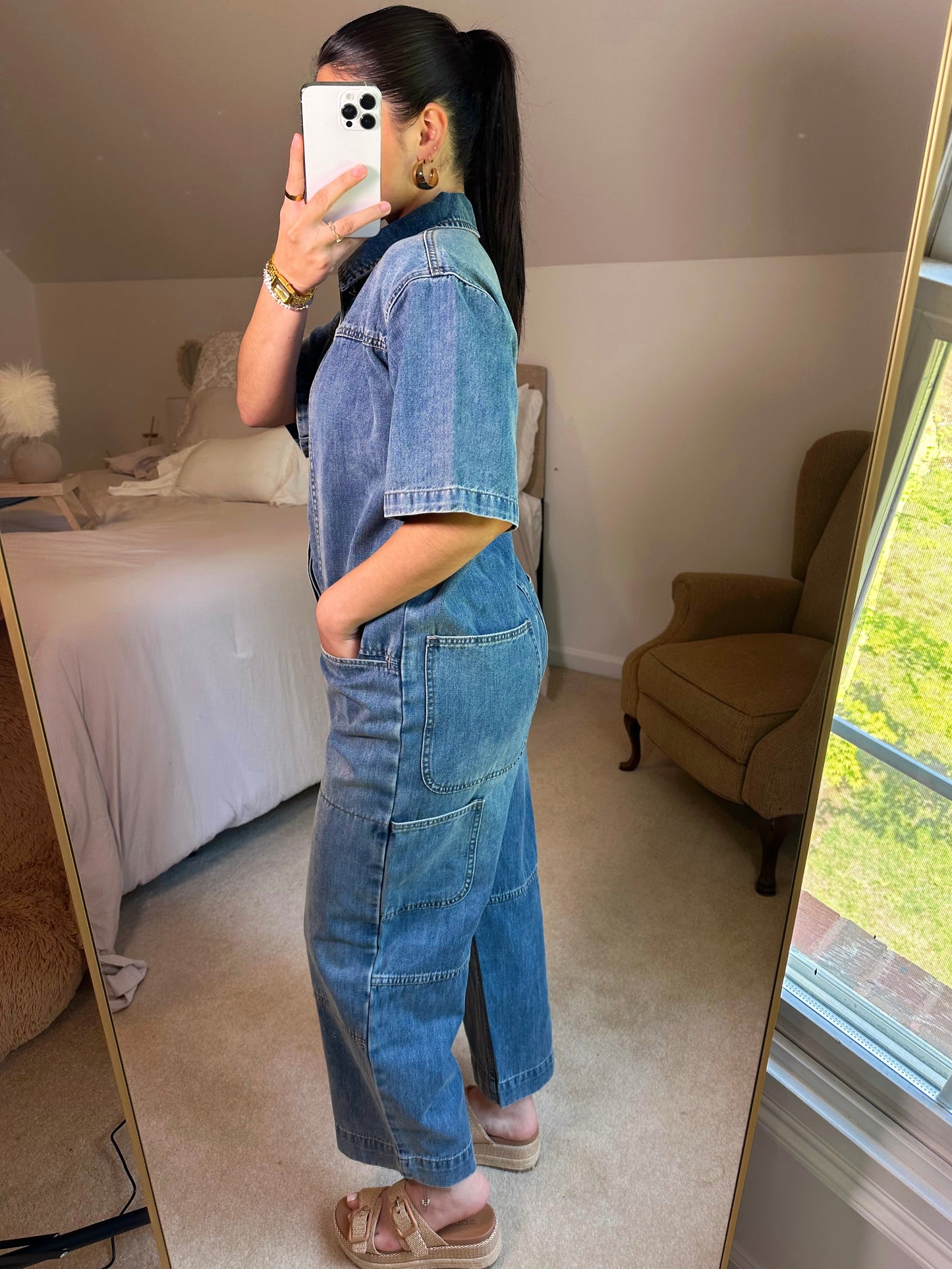 Cargo Oversized Denim Jumpsuit