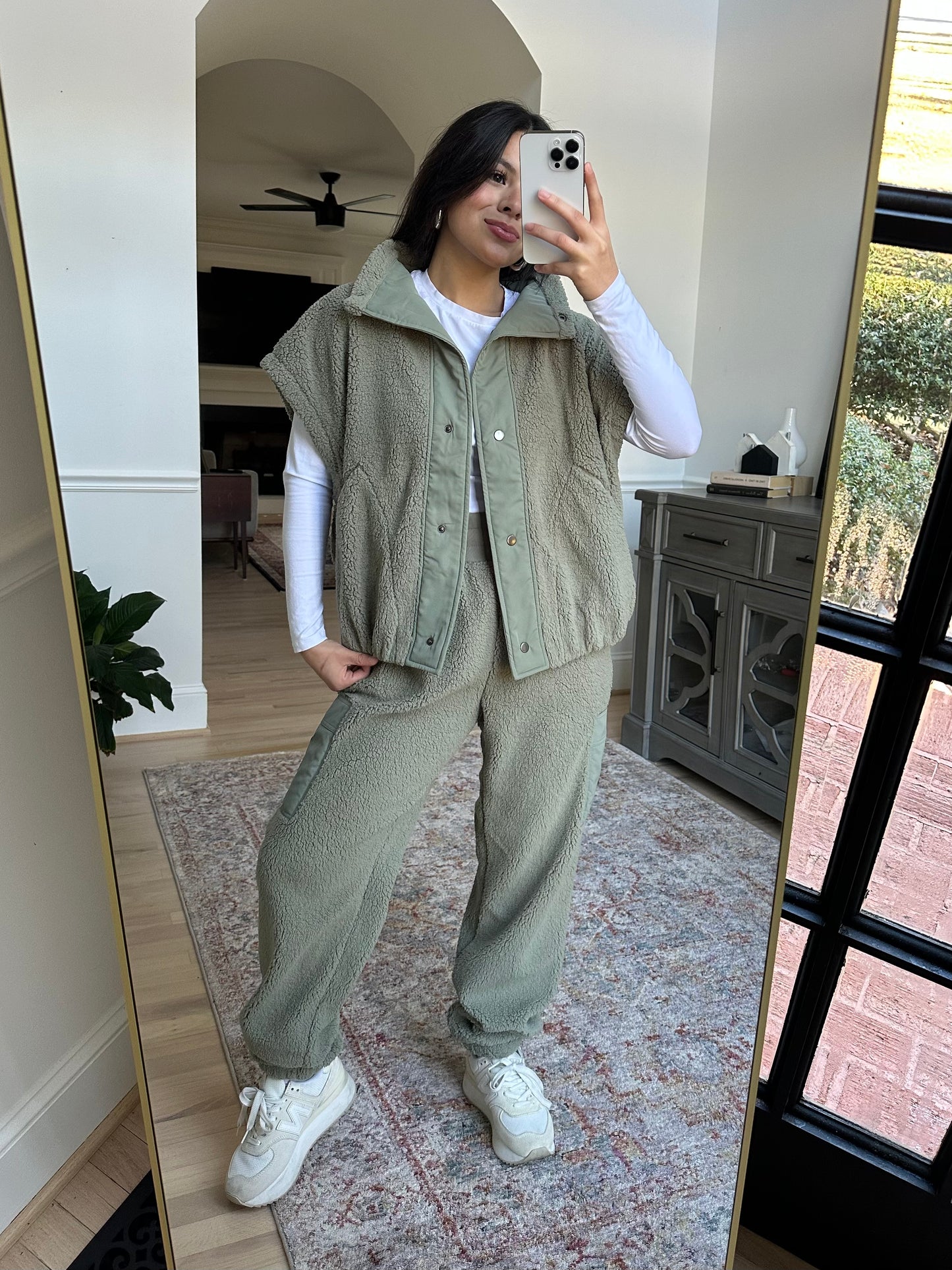 Sage Oversized Sherpa Vest