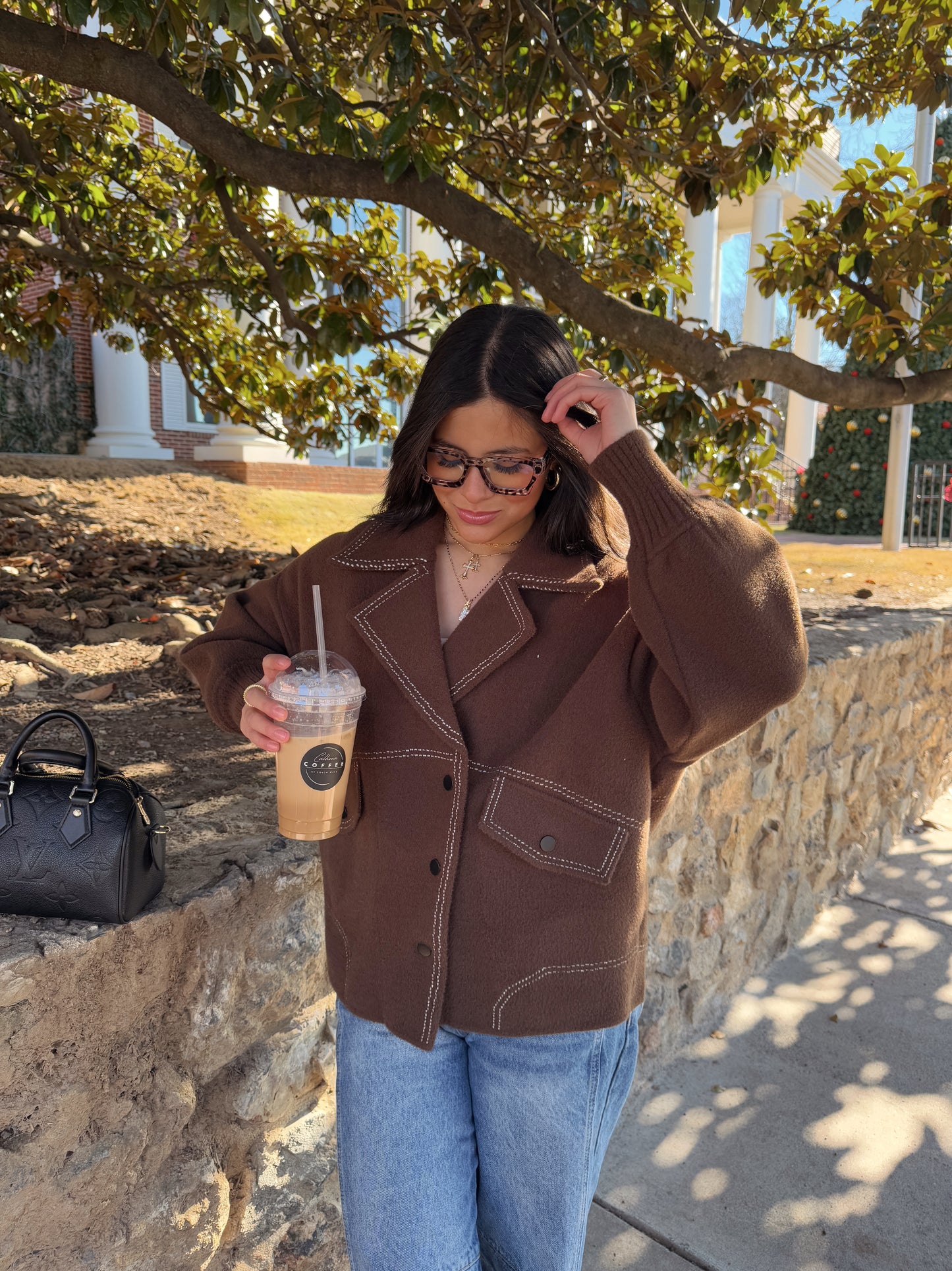 Brown Collared Heavy Sweater