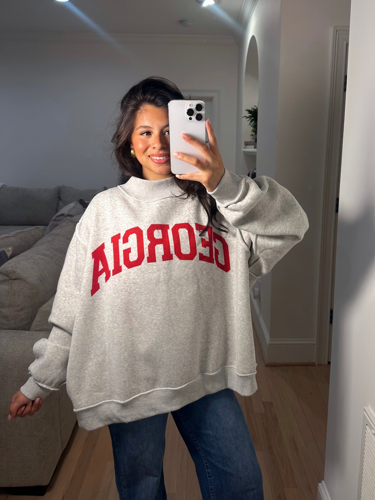 GA Reversible Oversized Mockneck Sweatshirt
