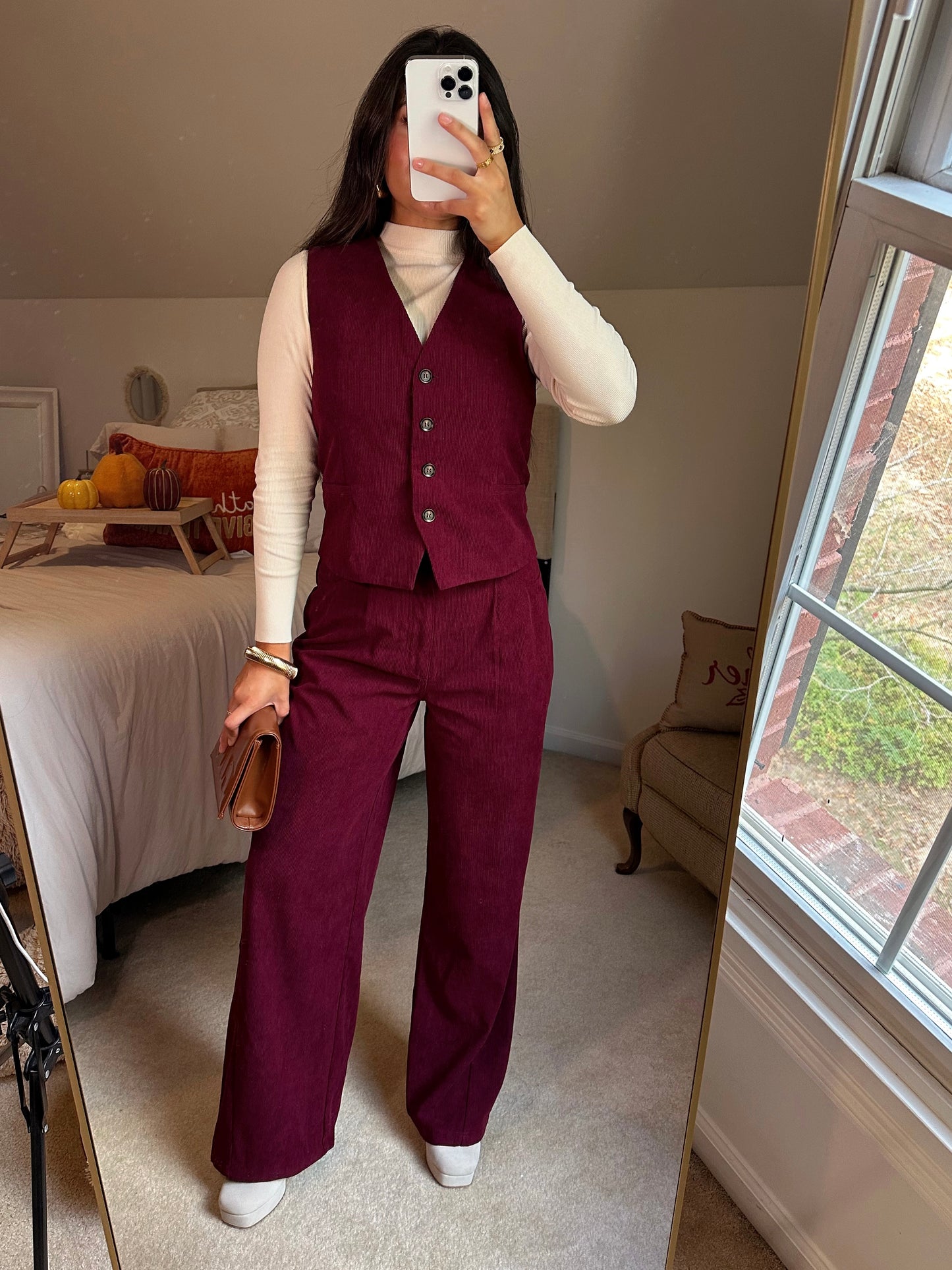 Wine Corduroy Set