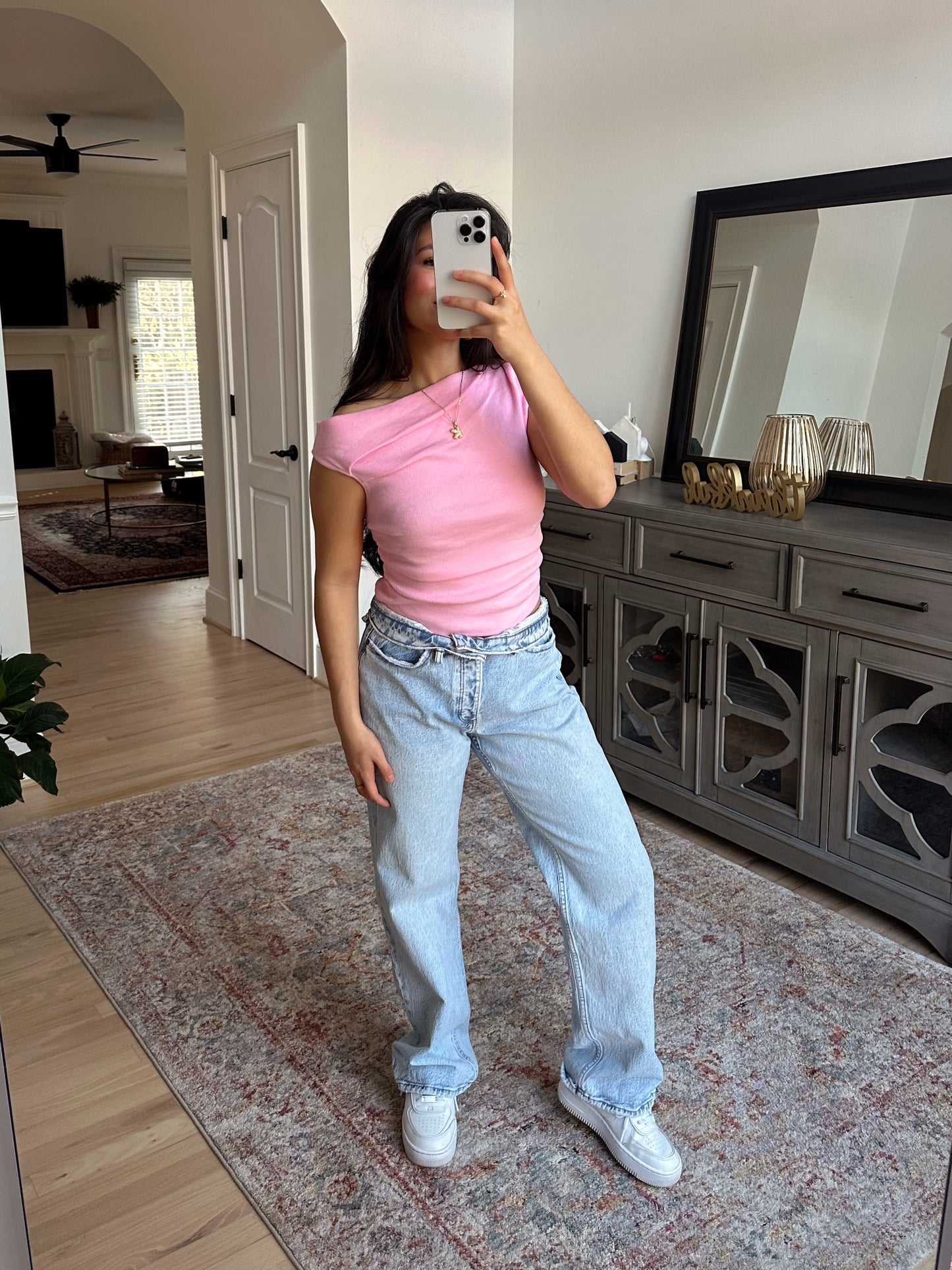 Baby Pink Asymmetrical Tank
