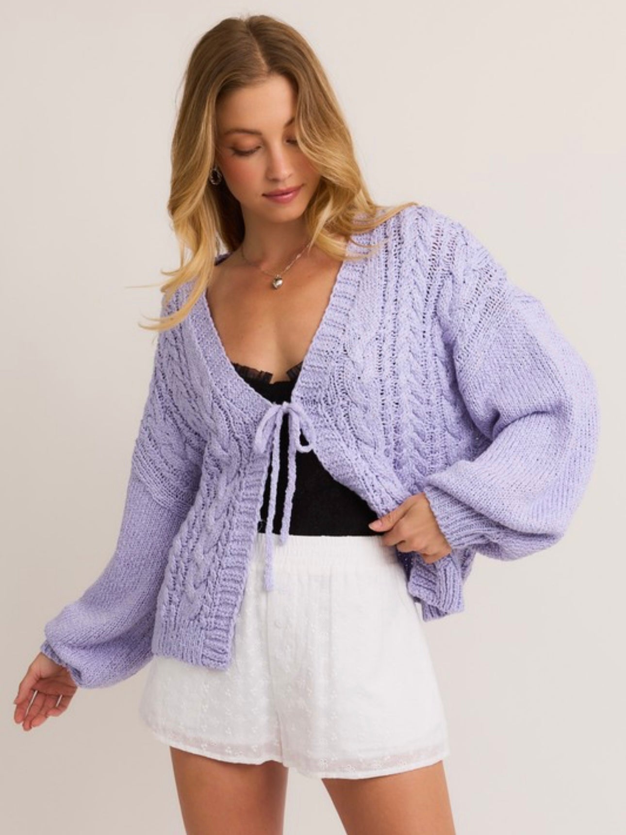 Soft Lavender Spring Cardigan