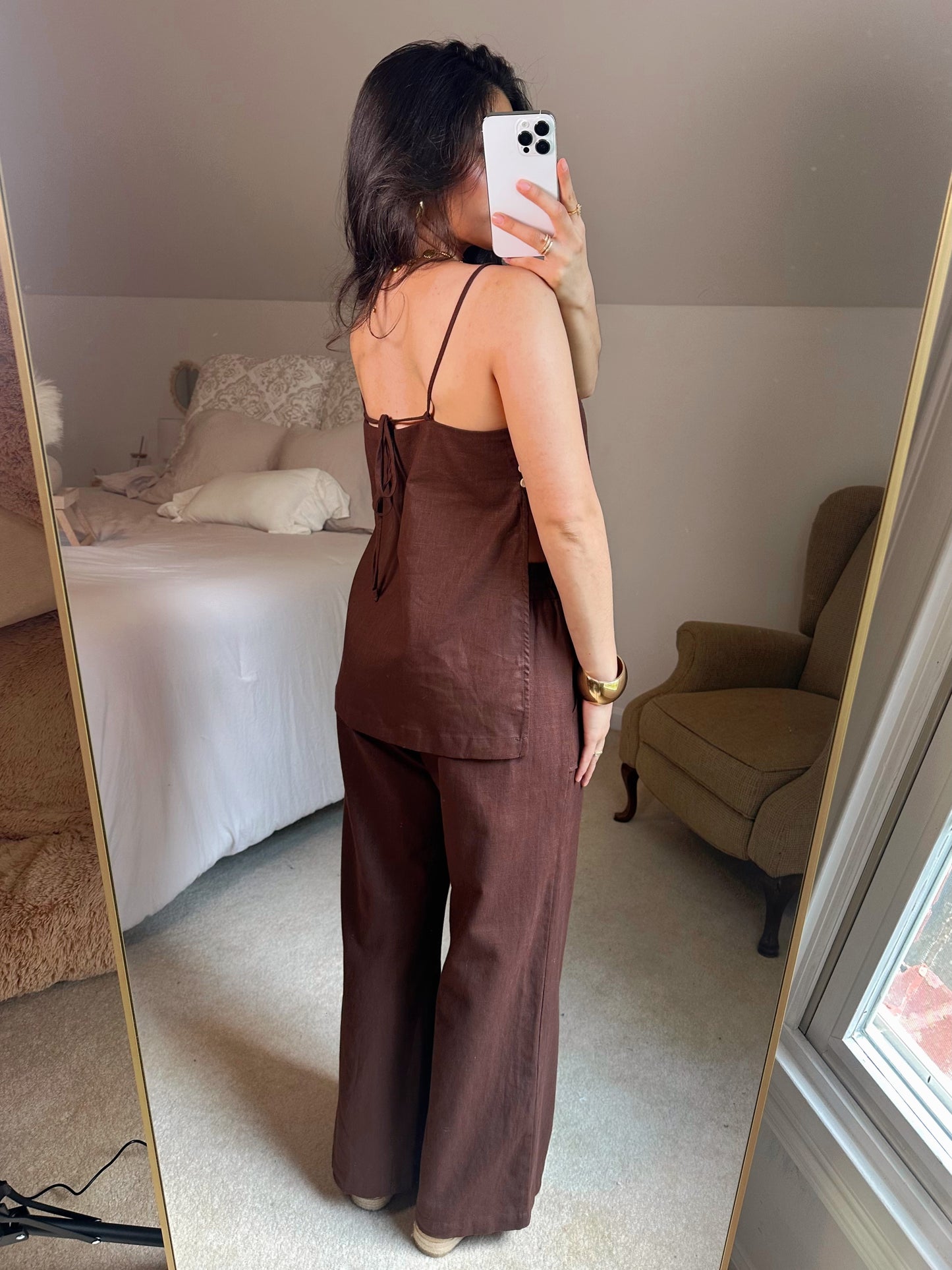 Coconut Brown Open Side Top & Pant Set