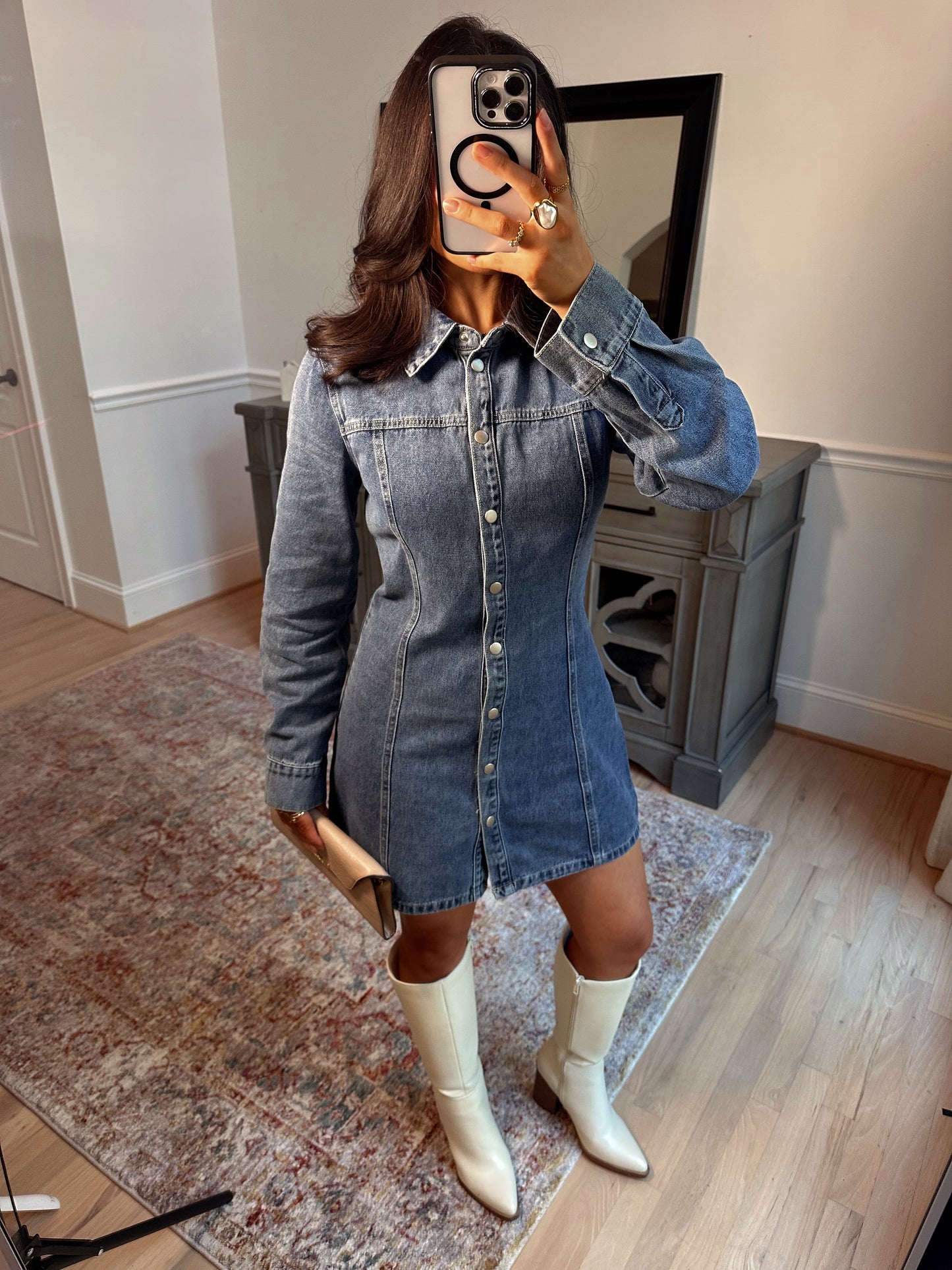 Denim Deluxe Button Dress