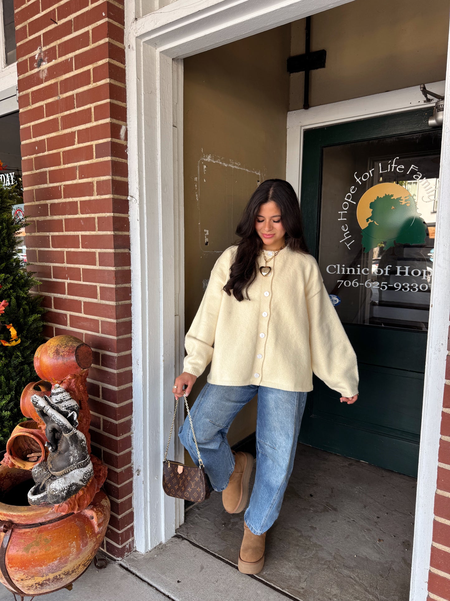Butter Yellow Oversized Button Up Cardigan