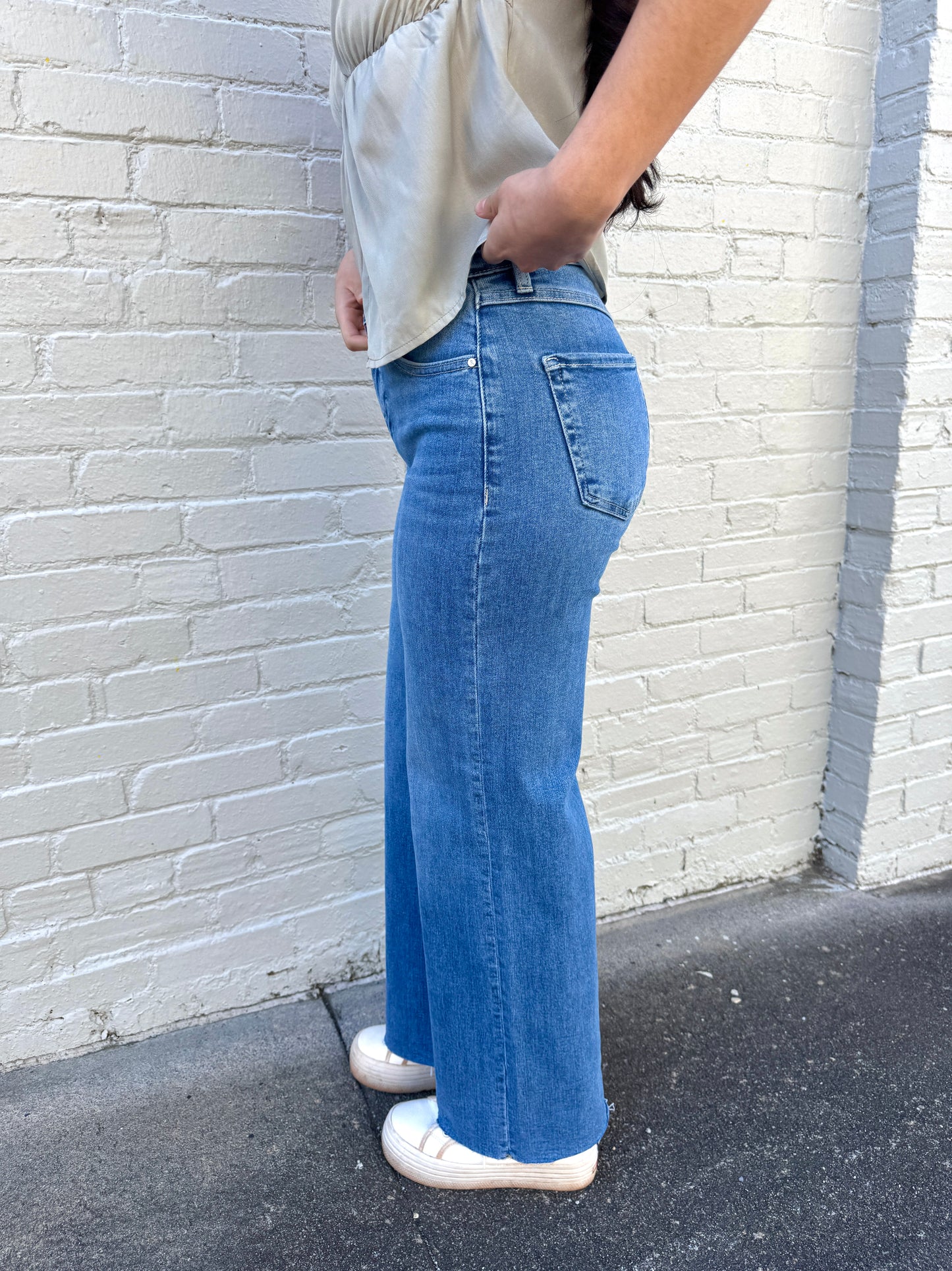 Medium Wash Straight Leg Jeans