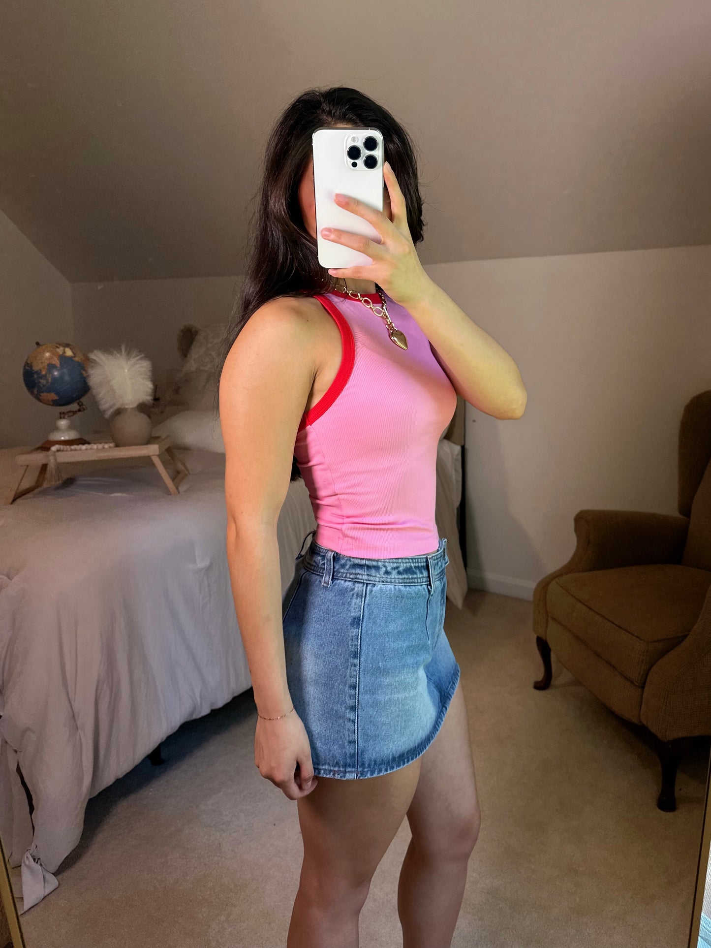 Cherry Cola Ribbed Contrast Tank
