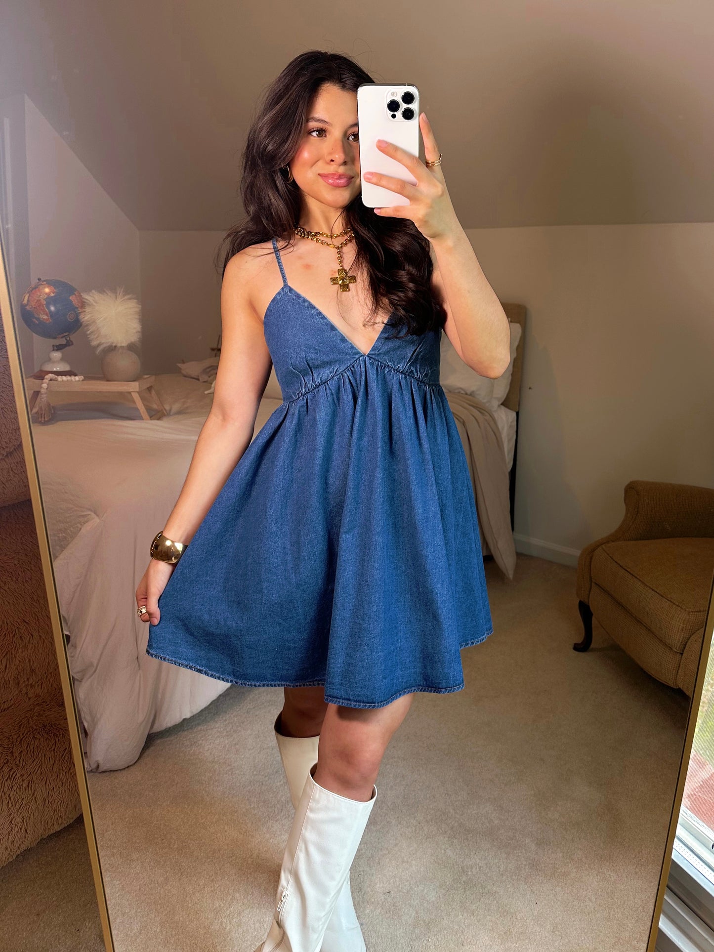 Denim Babydoll Dress
