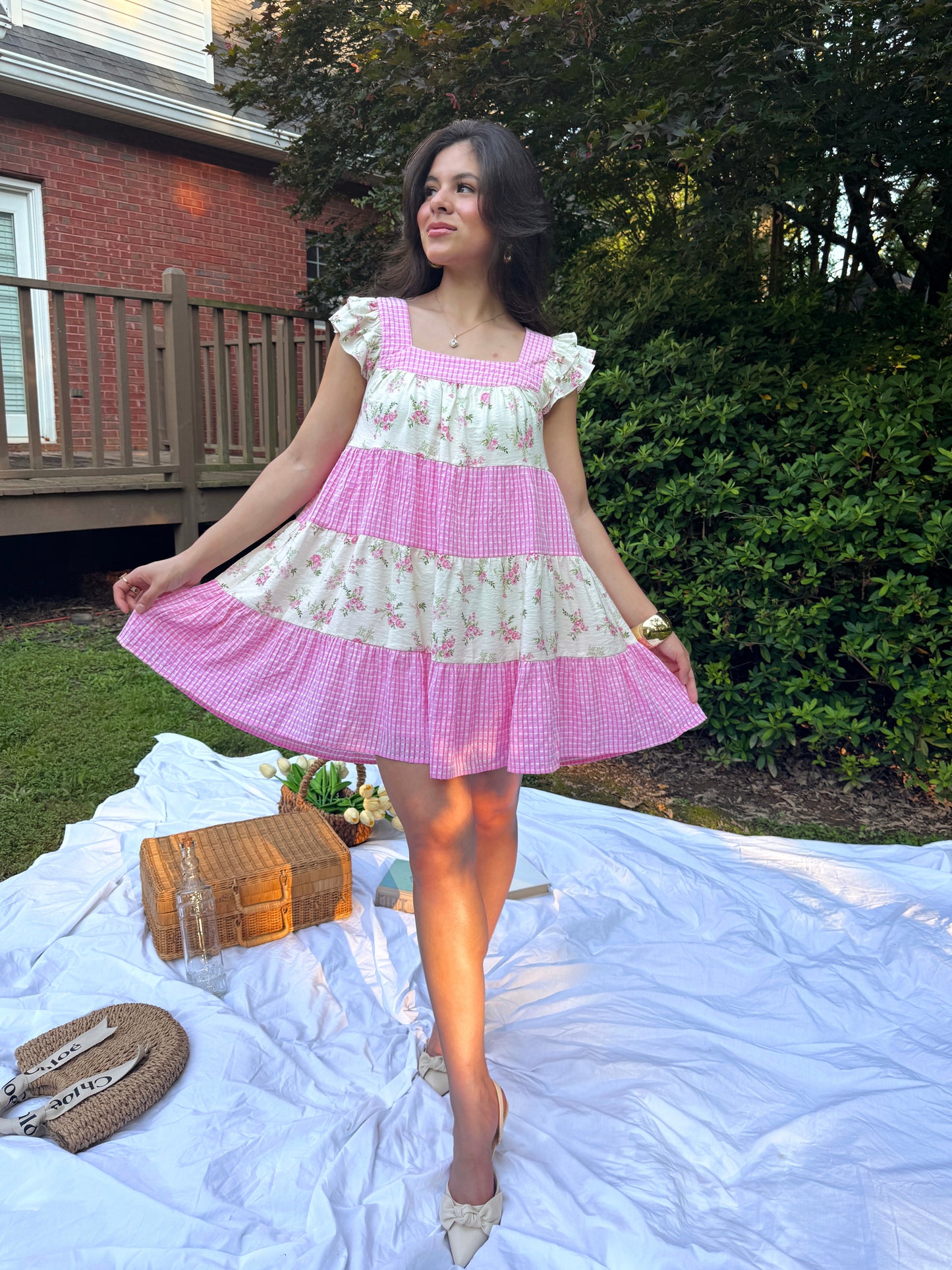 Pink Cottage Princess Flowy Dress