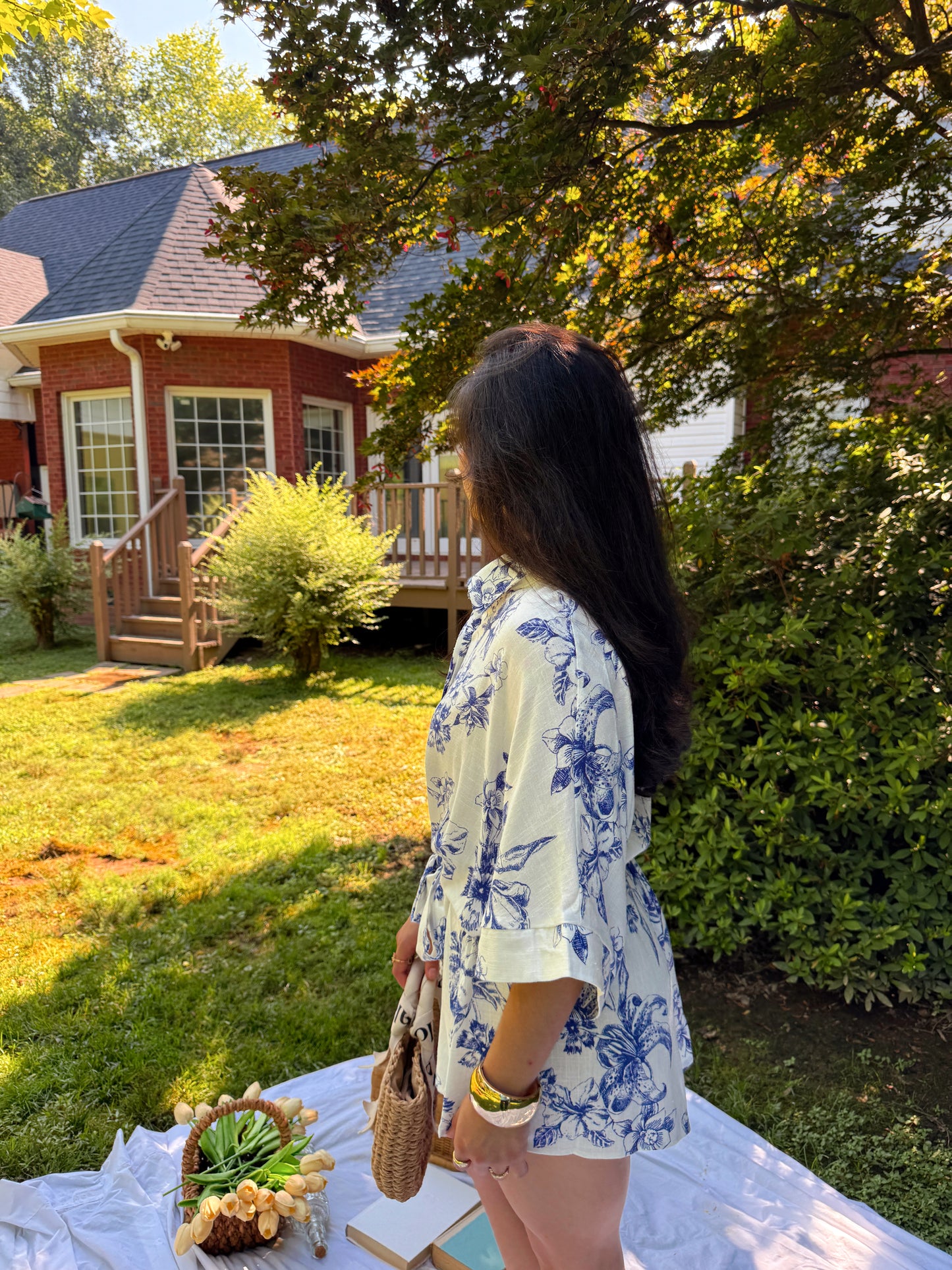 Blue Garden Romper