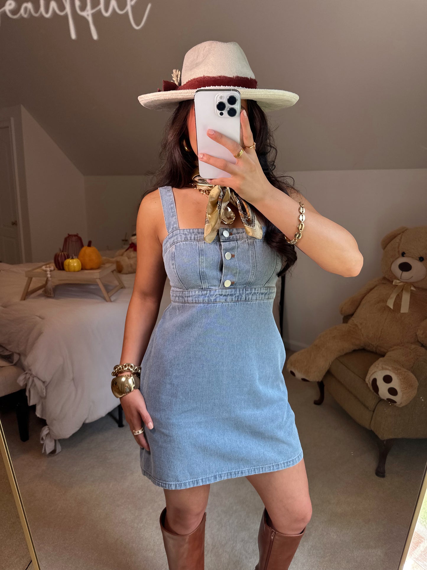 Denim Empire Mini Dress