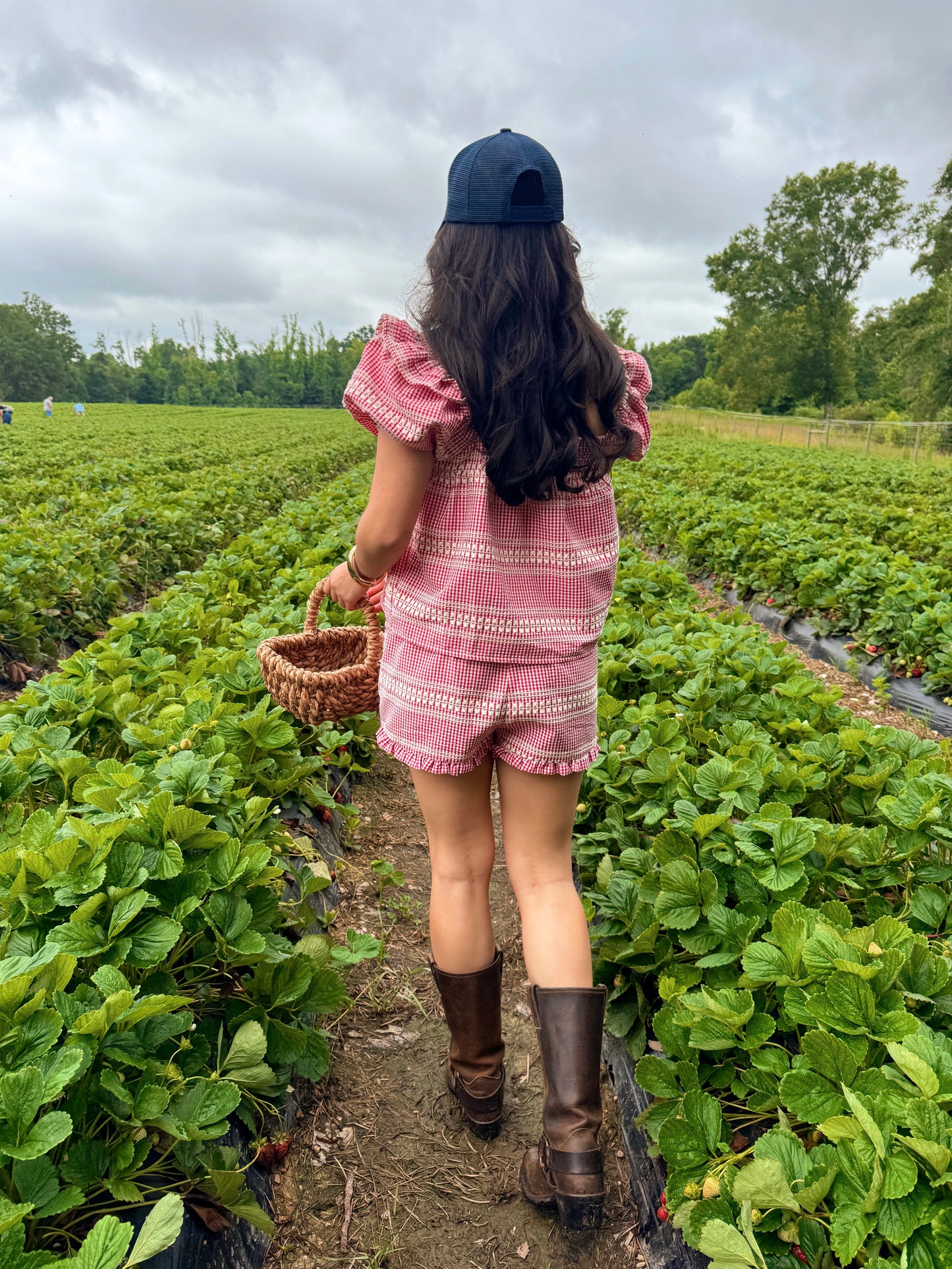 Strawberry Farms Red Gingham Top & Short Set
